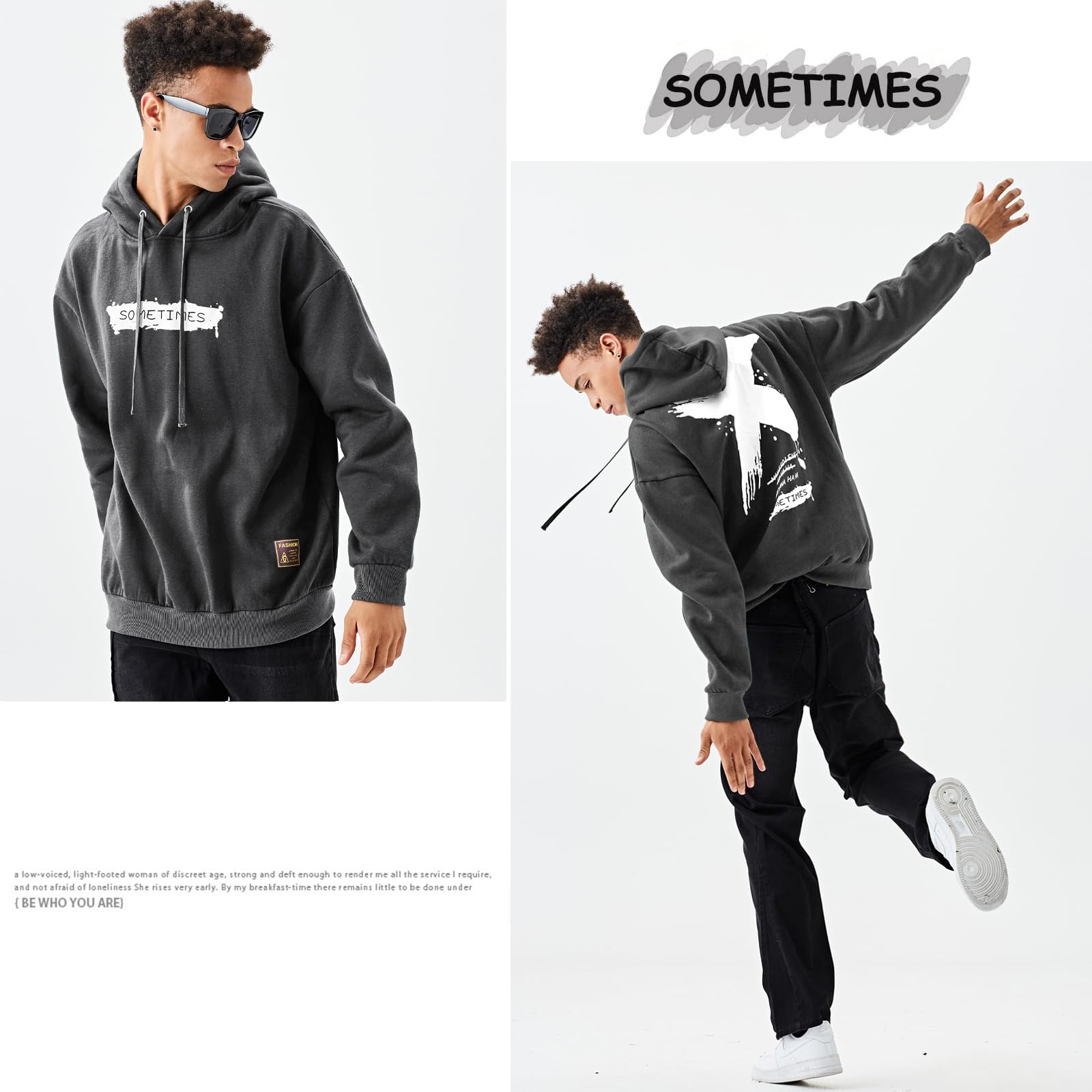 Moshtashio Felpa Uomo con Cappuccio Unisex Hip Hop a Maniche Lunghe Sweatshirt Pullover Uomo Felpe Stampa di Lettere Hoodie Uomo Autunno Inverno