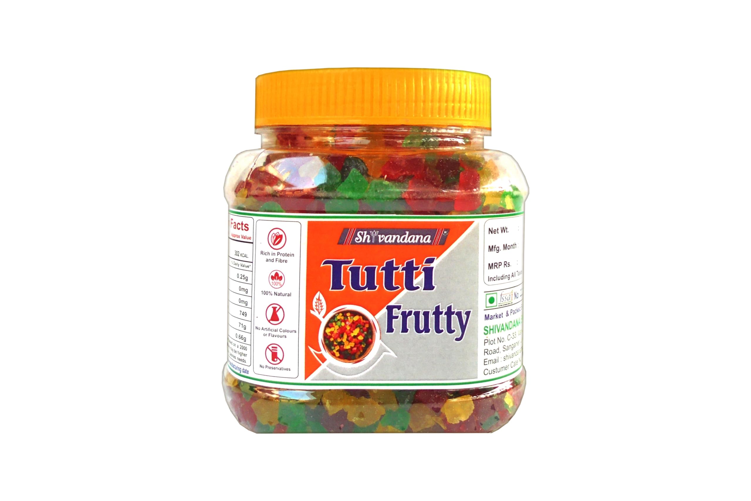 SHIVANDANA Tutti Frutti | Mix Tutti Frutti Cherry for Cake Baking | Dried Mix Multicolour Papaya Fruit Sweet Cherries (400 Gram)-image-18