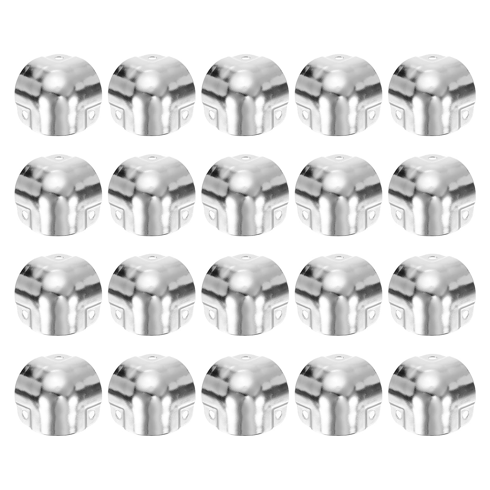 uxcell 20 Pcs Decorative Box Corner Cover, 26mm Metal Edge Guard, Furniture Corner Edges Protector, Silver