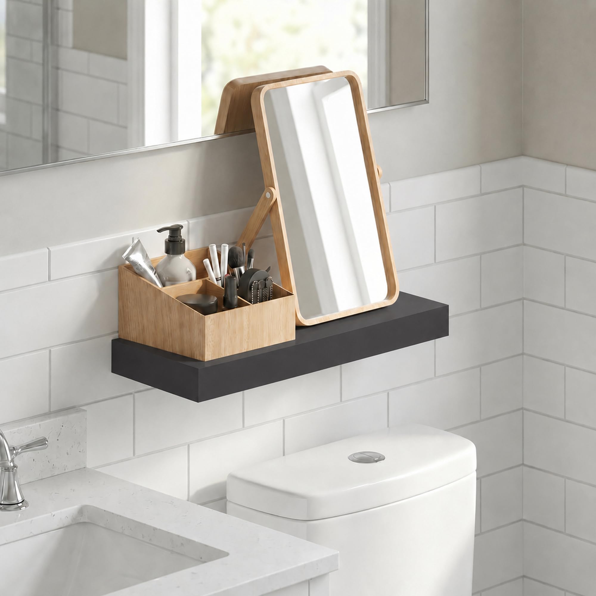 Furinno Americano / 11.8 x 23.6 / Modern Bathroom Shelves