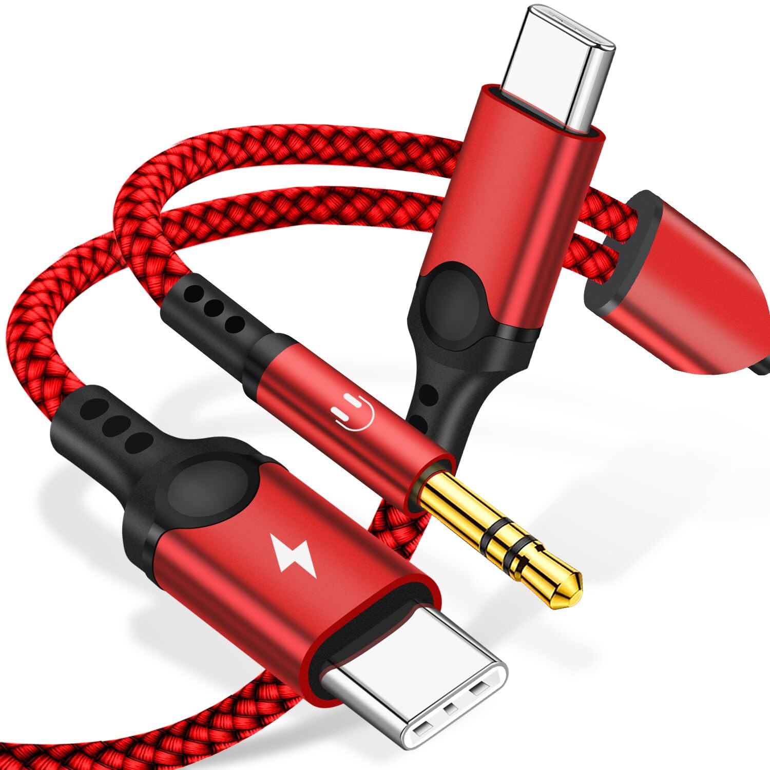 Cable auxiliar USB C 2 en 1 soluciona batería baja al usar audio jack 8