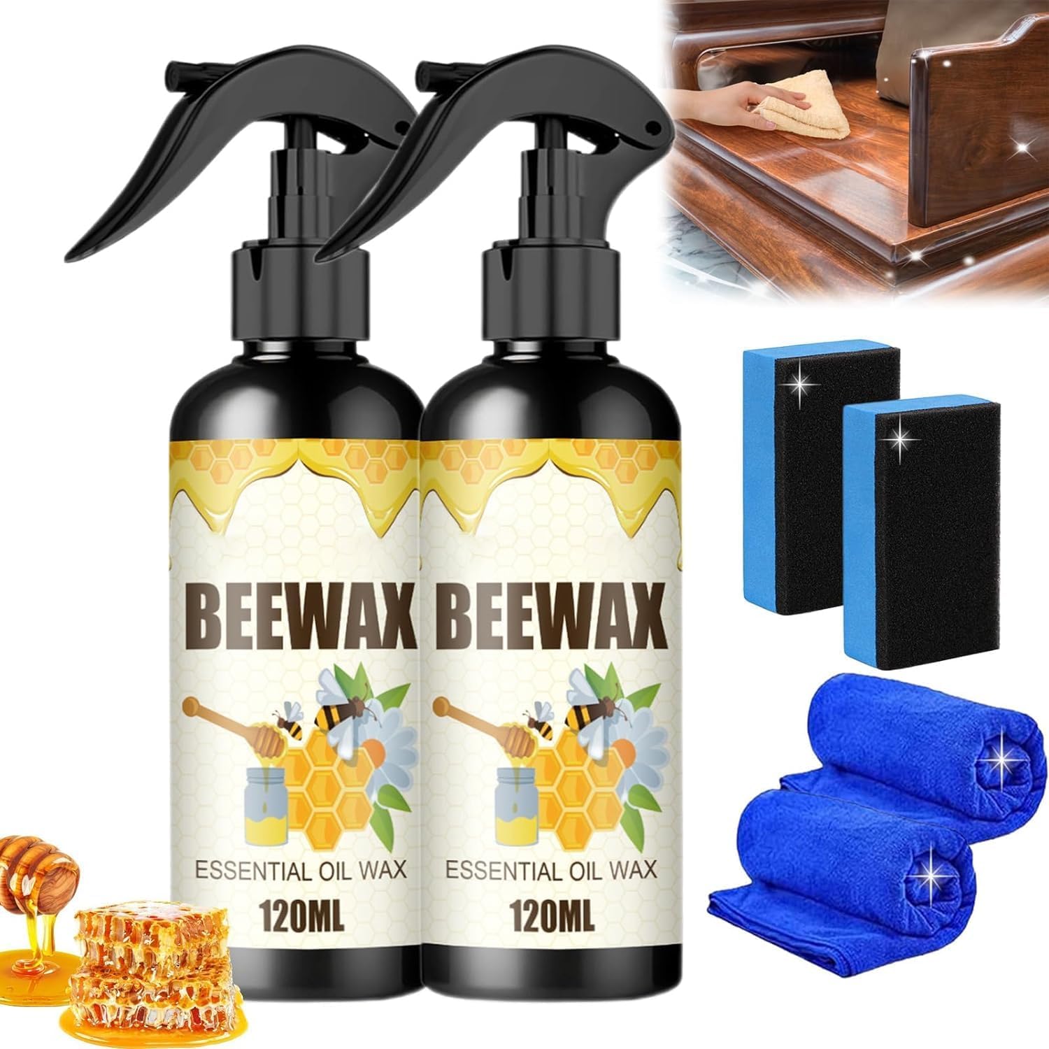 TMAIRSUS Beeswax Furniture Polish,Natural Micro