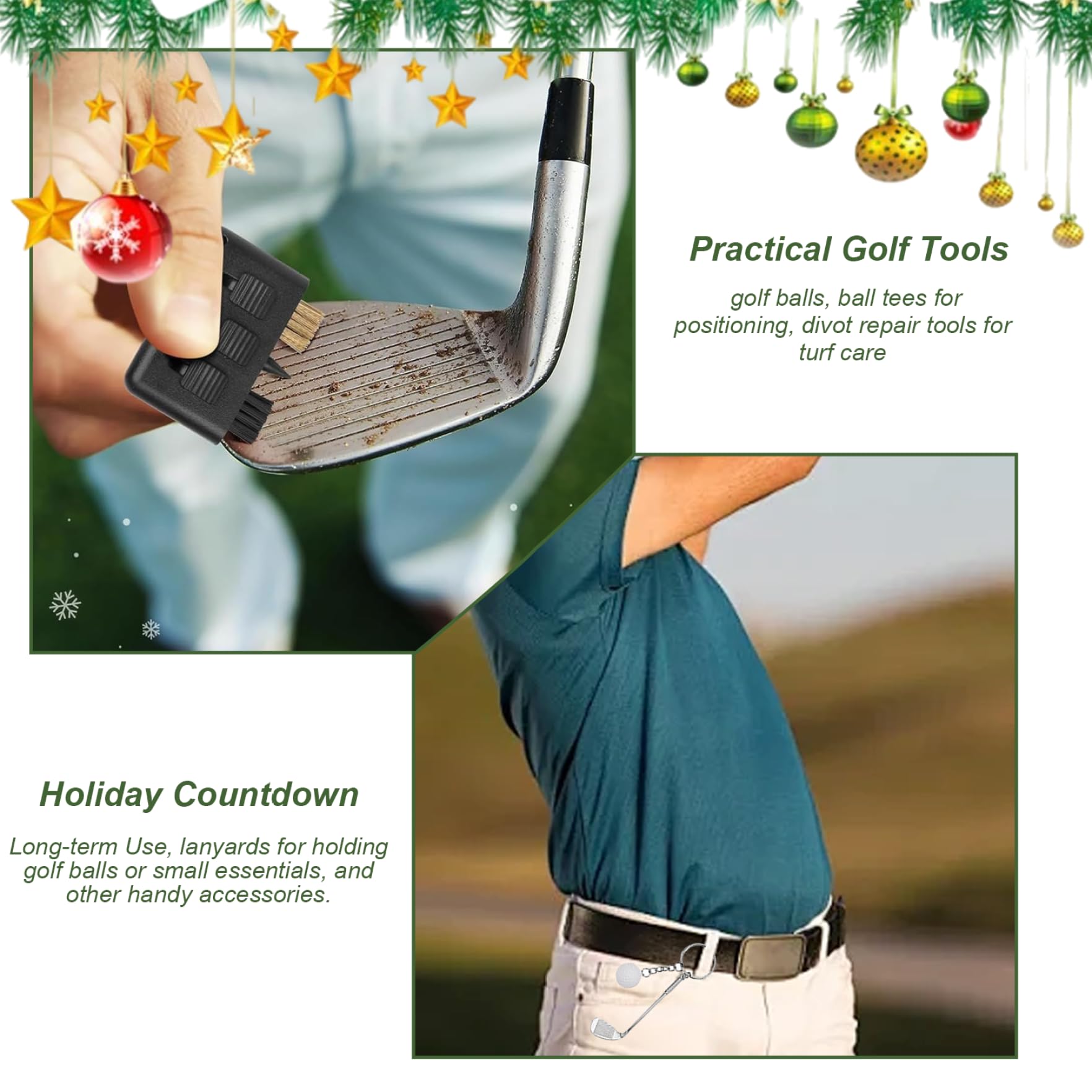 Calendario de Adviento de Golf 2025, 24 días, accesorios y herramientas de golf, calendario de cuenta atrás navideña, conjunto para marido, papá, novio, amantes, sorpresas navideñas, decoracione