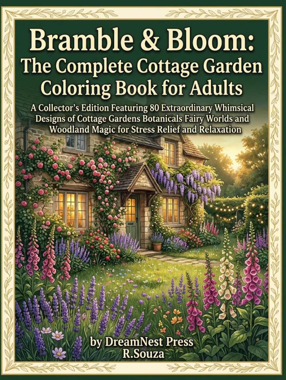 Bramble & Bloom: The Complete Cottage Garden Coloring Book for Adults: A Collector's Edition Featuring 80 Extraordinary Whimsical Designs of Cottage ... Magic for Stress Relief and Relaxation