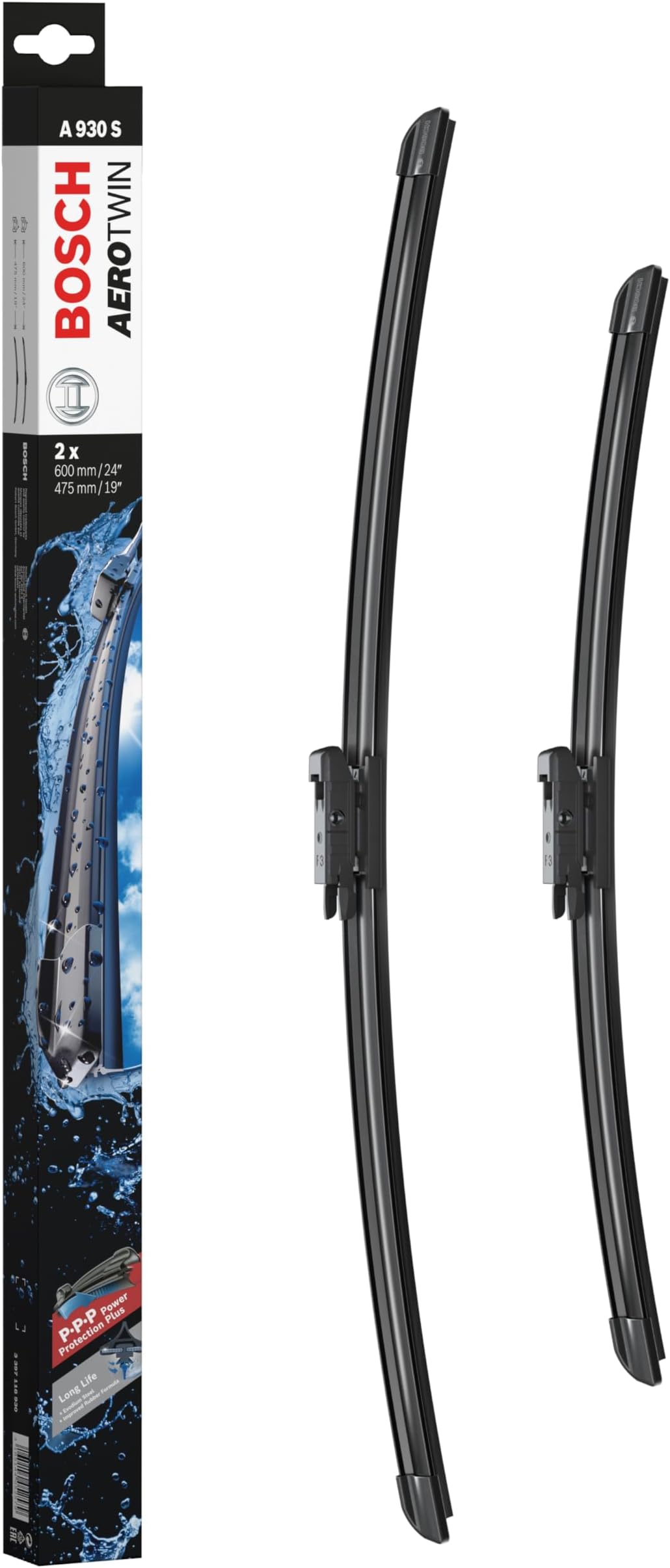 Bosch Wiper Blade Aerotwin A930S, Length: 600mm/475mm − Set of Front Wiper Blades