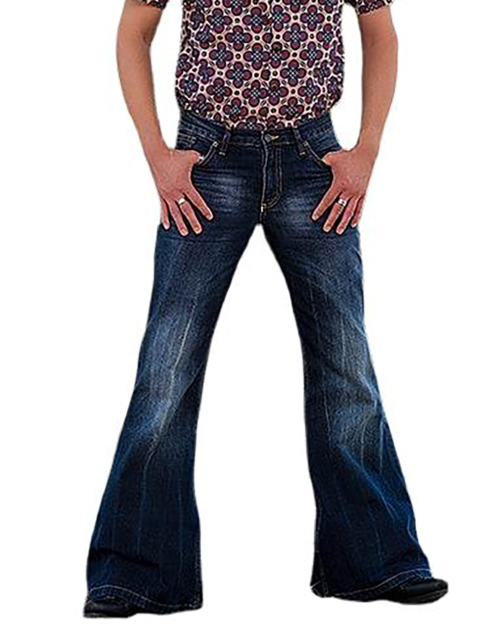 Mens Relaxed Fit Classic Stretch Bell Bottom Jeans product thumbnail 2