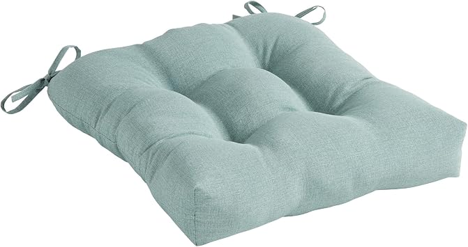 Greendale Home Fashions 20-inch Square Outdoor Tufted Dining Seat Cushion, Seafoam