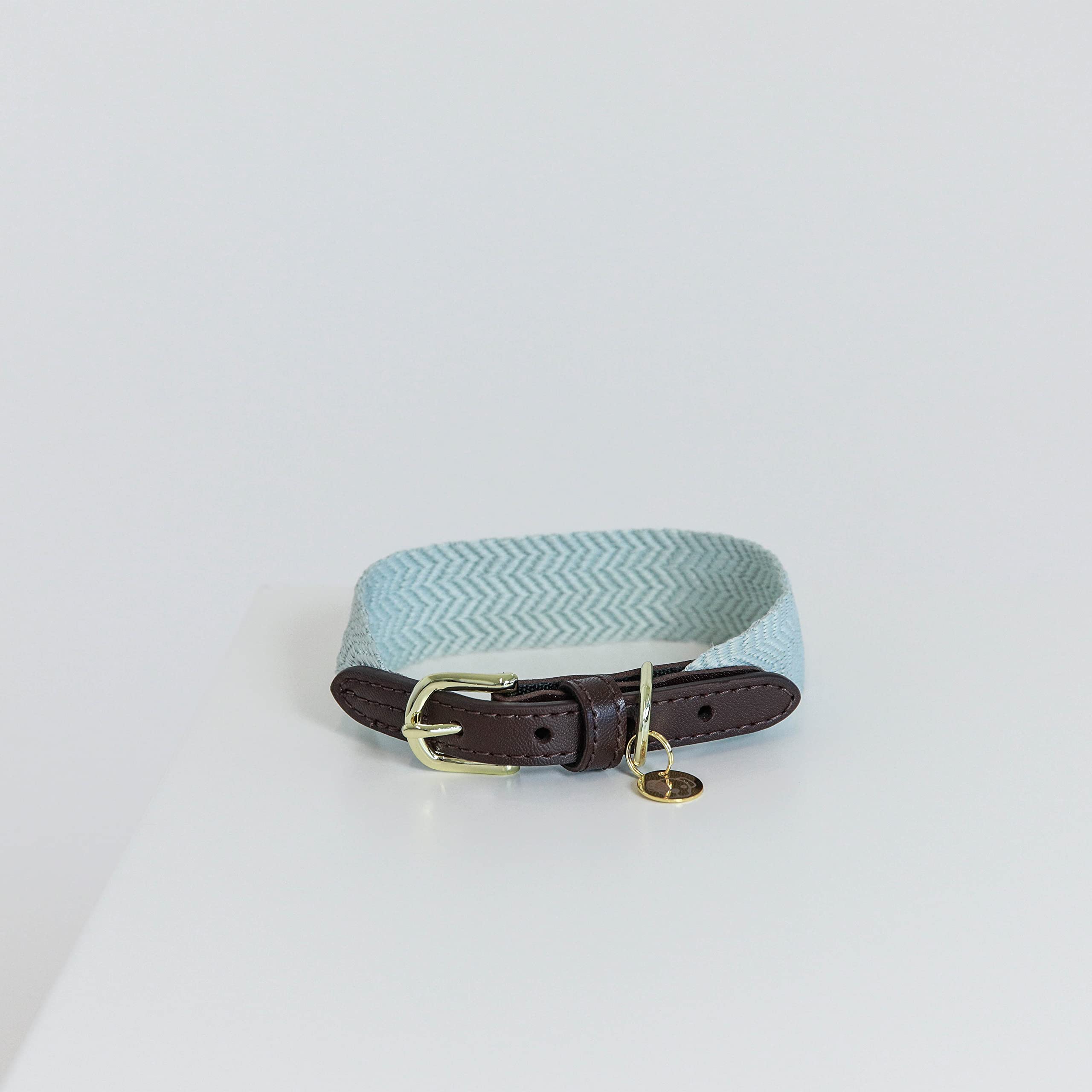 Collier pour chien S jacquard bleu clair pour balade