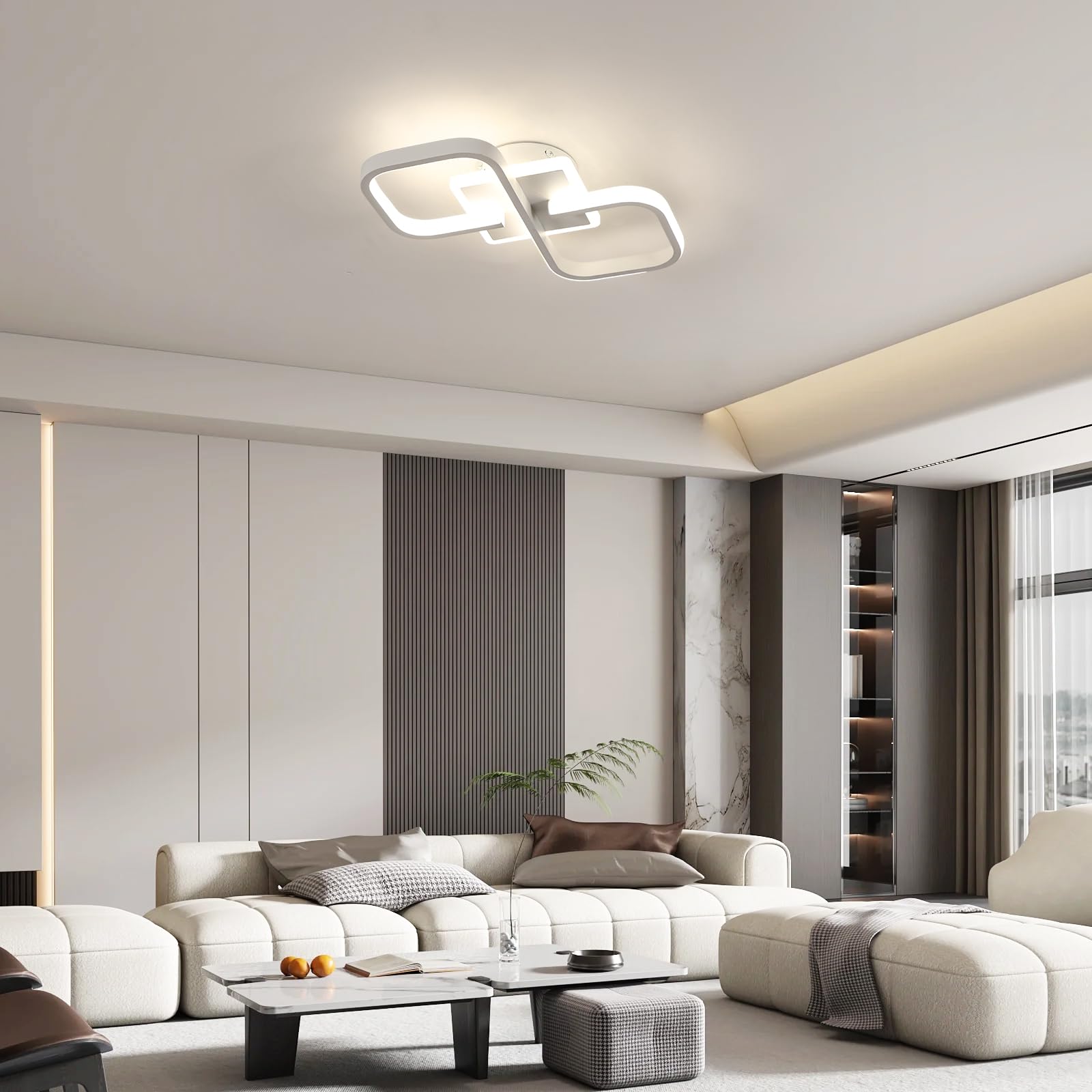 Comely Plafoniera LED Soffitto, 36W 4000LM Lampada da Soffitto Quadrata Moderna Bianco, Lampadario LED Acrilico per Soggiorno Cucina Studio Ufficio Camera da Letto Corridoio, Luce Naturale 4500K