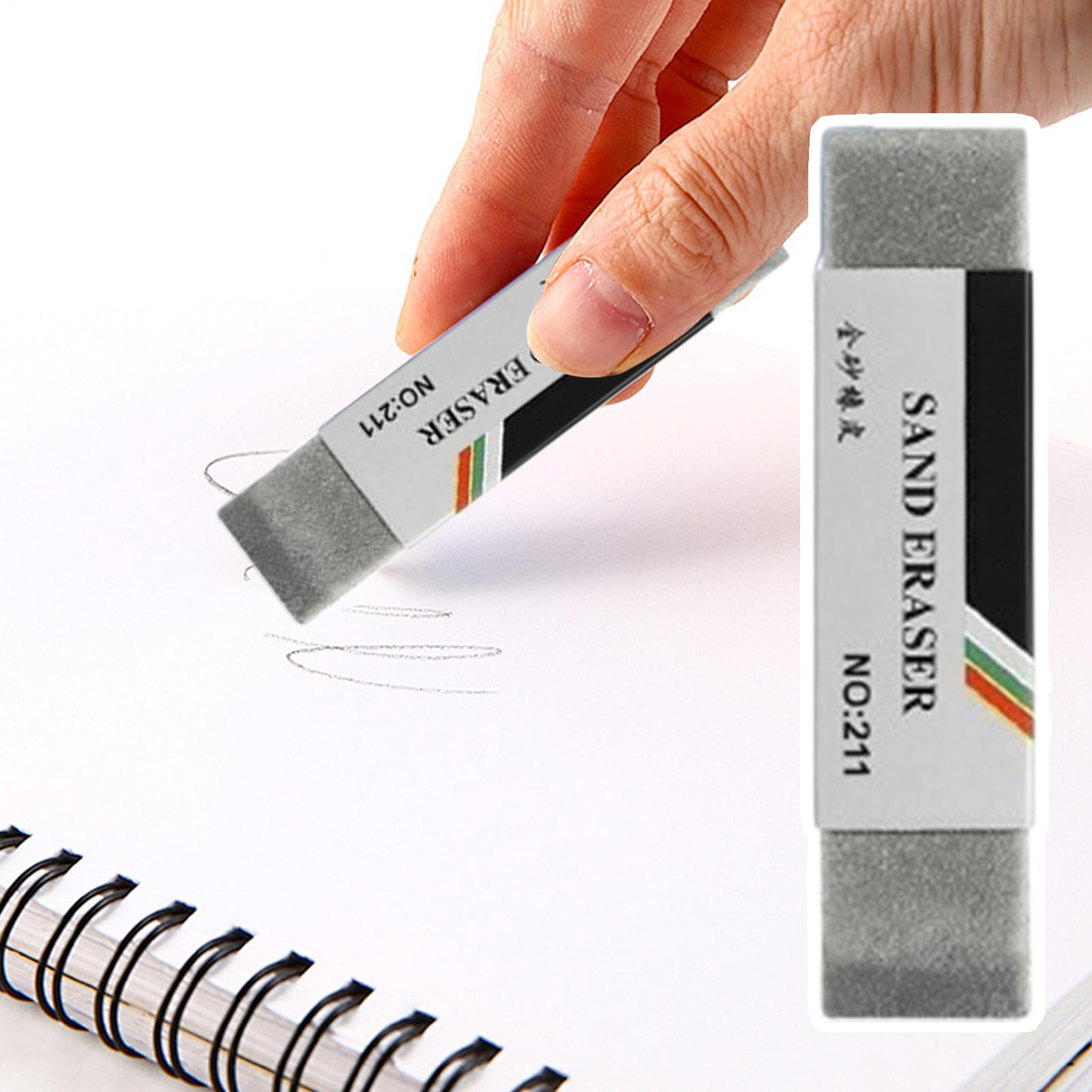 Gomma Cancellainchiostro per Carta | 3 Gomme Artistiche di Precisione Non Abrasive | Materiali per Studio Anti-Macchia per Calligrafia, Preparazione Esami e Disegno Tecnico