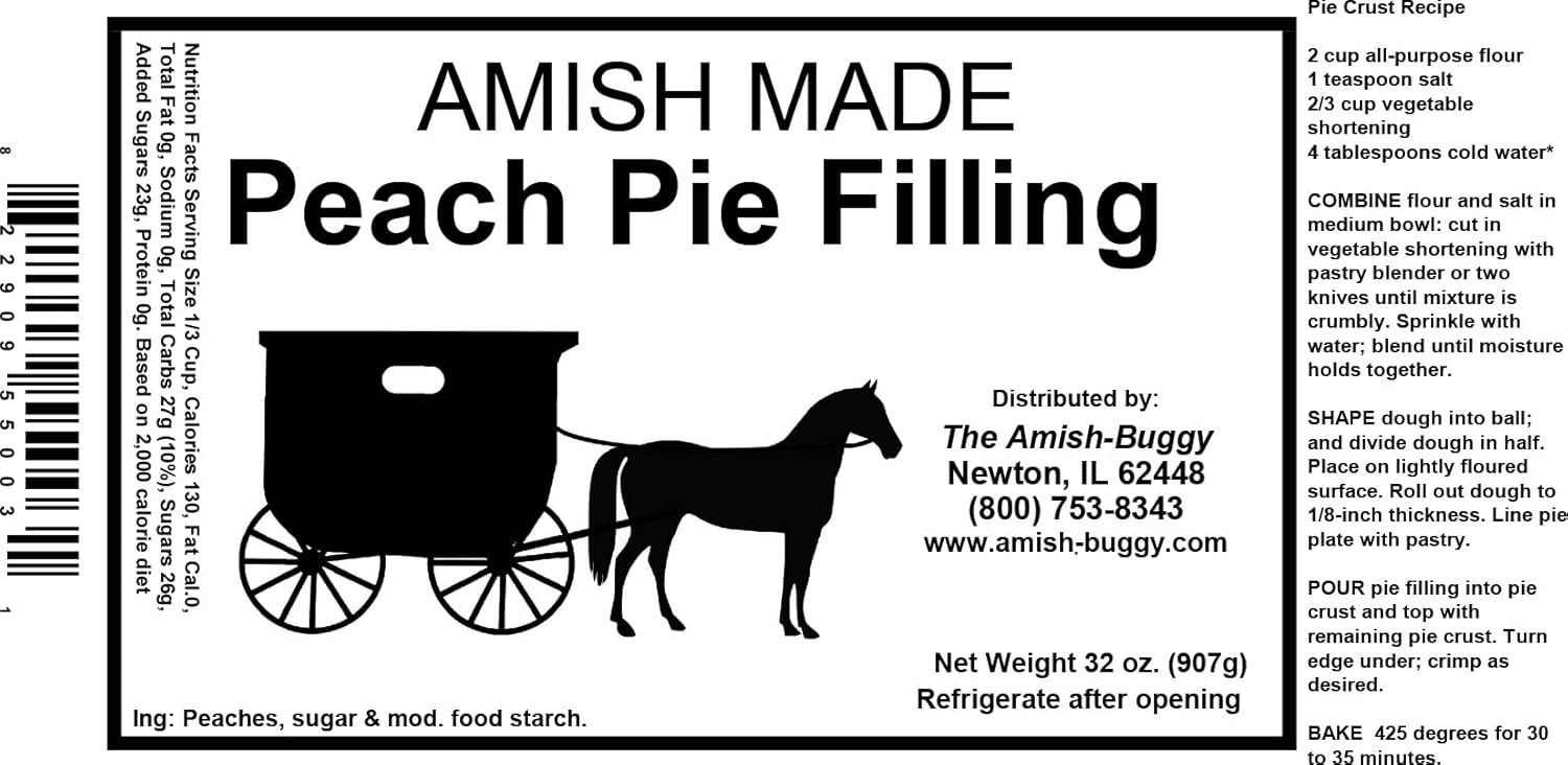 Amish Pie Filling and Topping (Peach 1-Jar)