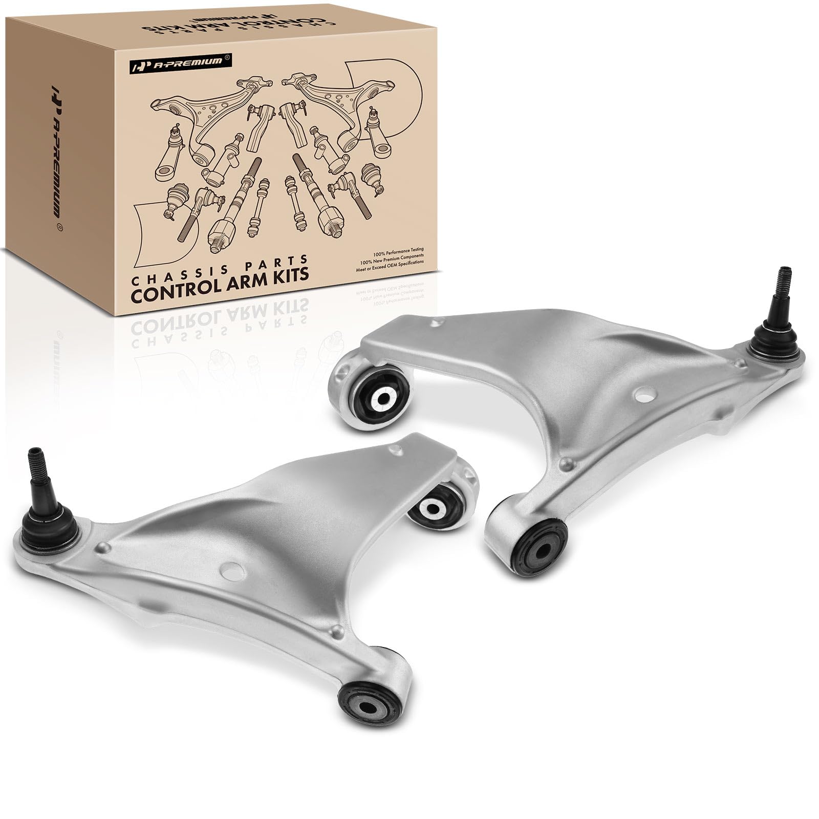A-Premium 2 x Front Lower Control Arm, with Ball Joint & Bushing, Compatible with Cadillac CTS 2008-2015, RWD