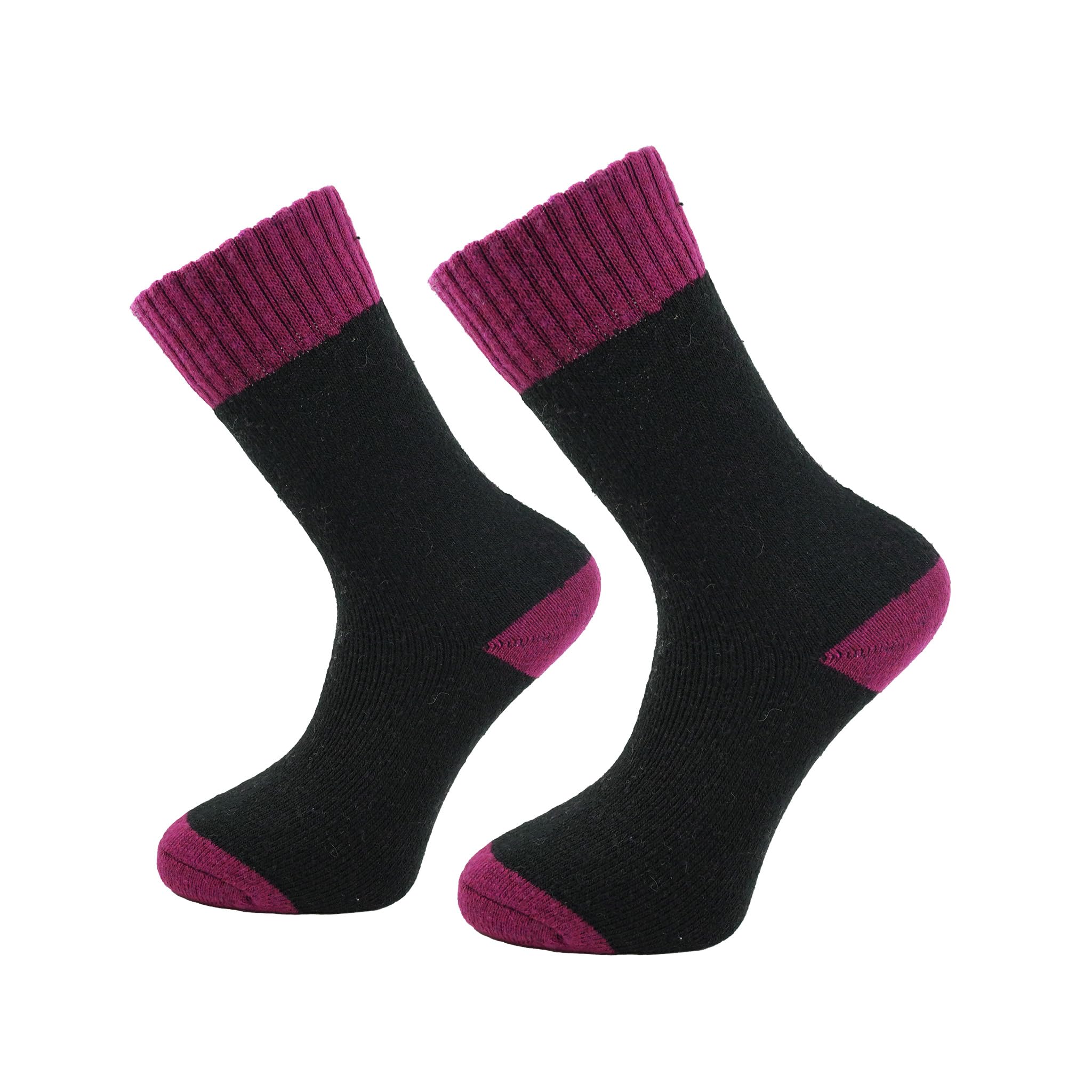 Rockparty Unisex Black Merino Wool 2.4 Tog Thermal Hiking Socks - Thick, Warm, Moisture-Wicking Boot Socks For Winter, Running & Outdoors (Uk, Alpha, One Size, Regular, Regular, 2, )