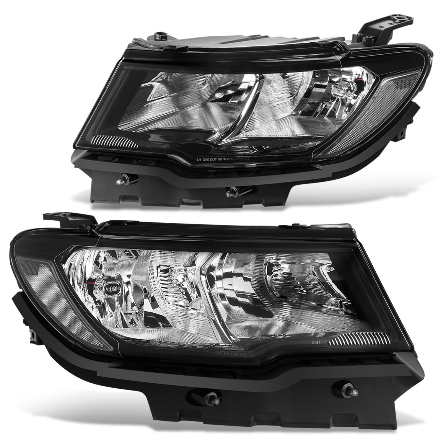 DNA MOTORING Pair of OE Style Headlights Assembly Compatible With Jeep Compass 2017-2021, CH2502295, CH2503295, OEM-HL-0330