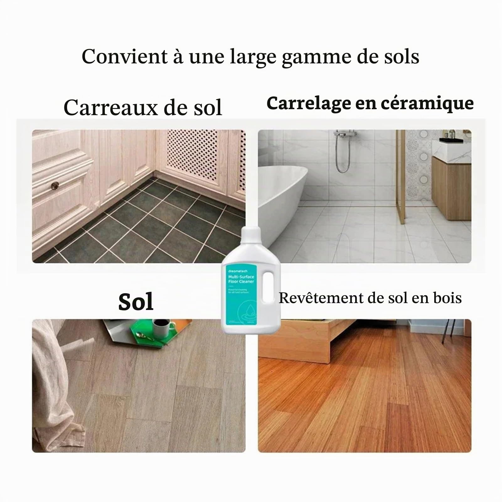 Solution De Nettoyage (flacon De 1000ml), Compatible Avec Dreame, X40 Ultra/X50 Ultra/L40 Ultra/L10sPro Ultra, Compatible Avec Heat, X30 Ultra