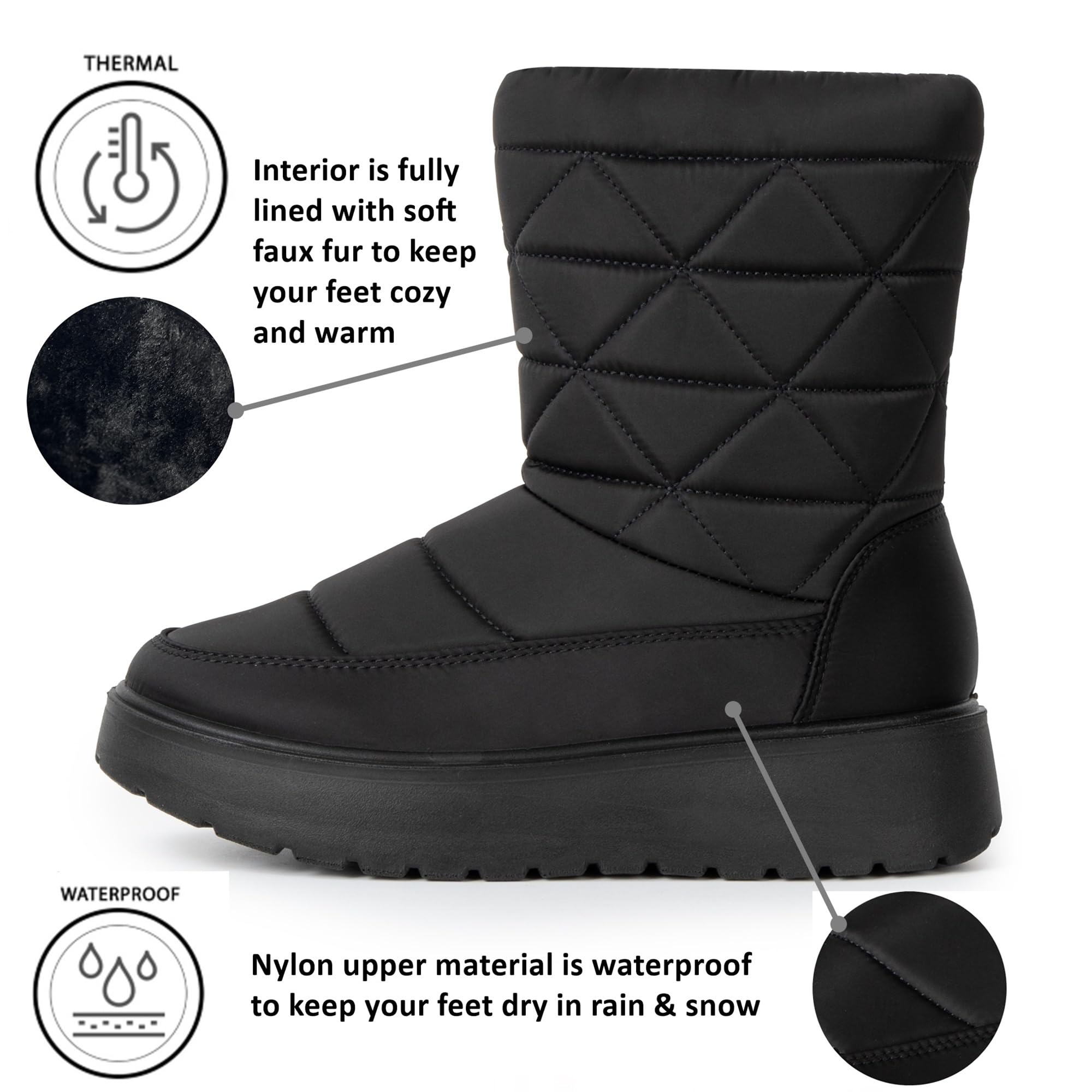 Alpine Swiss Zoey Damen-Winterstiefel, wasserdicht, mit Kunstfell gefüttert