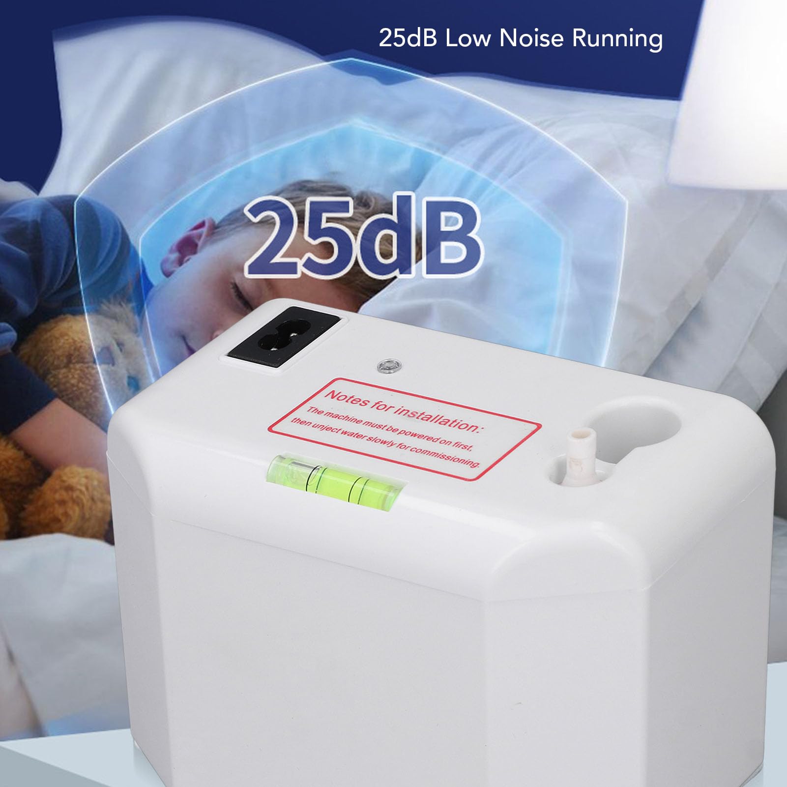 SIXRUN 40L/h Kondensatablaufpumpe, 200ml Fassungsvermögen 10m Förderhöhe mit Niedrigem Geräuschpegel 42,5dB Sicherheitsschalter für Gewerbliche Eismaschine Klimaanlage