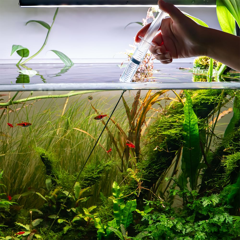 LINLAN Aquarium 40cm Acier Inoxydable Le kit d'aiguilles Longues en ，Comprend Une Aiguille Longue et Deux seringues (5 ML + 20 ML) pour la fertilisation et l'élimination des algues.