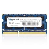 8GB DDR3/DDR3L 1333MHz 10600, Royemai PC3/PC3L-10600S 1333 Sodimm RAM 2Rx8 1.35V/1.5V CL9 Notebook Memory for Laptop Computer