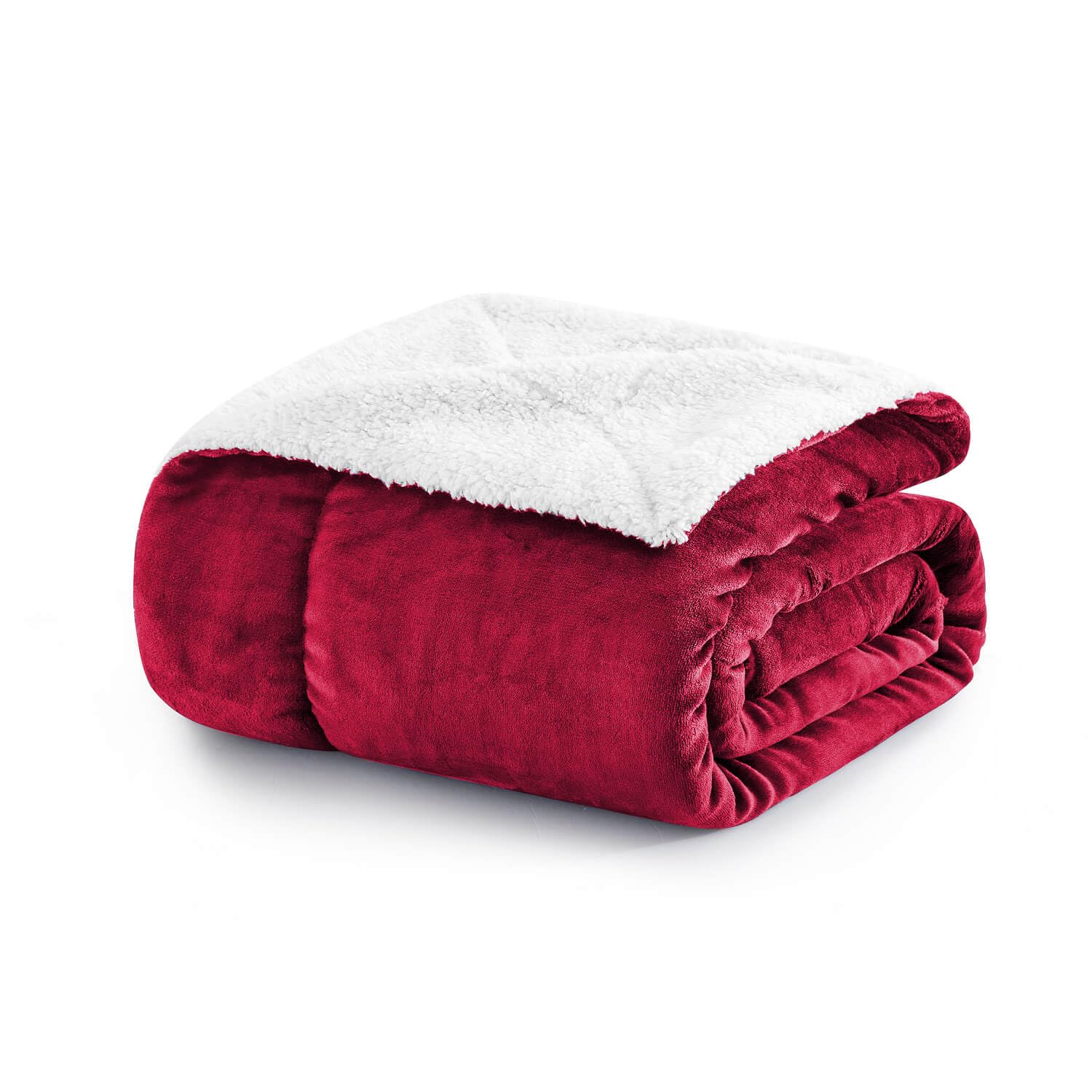 MOONLIGHT20015 Sherpa Fleece Throw Blanket - Fluffy & Soft Blankets for Bed - Microfiber Solid Warm and Thick Throws/Single Size, (Burgundy, 130x150cm)
