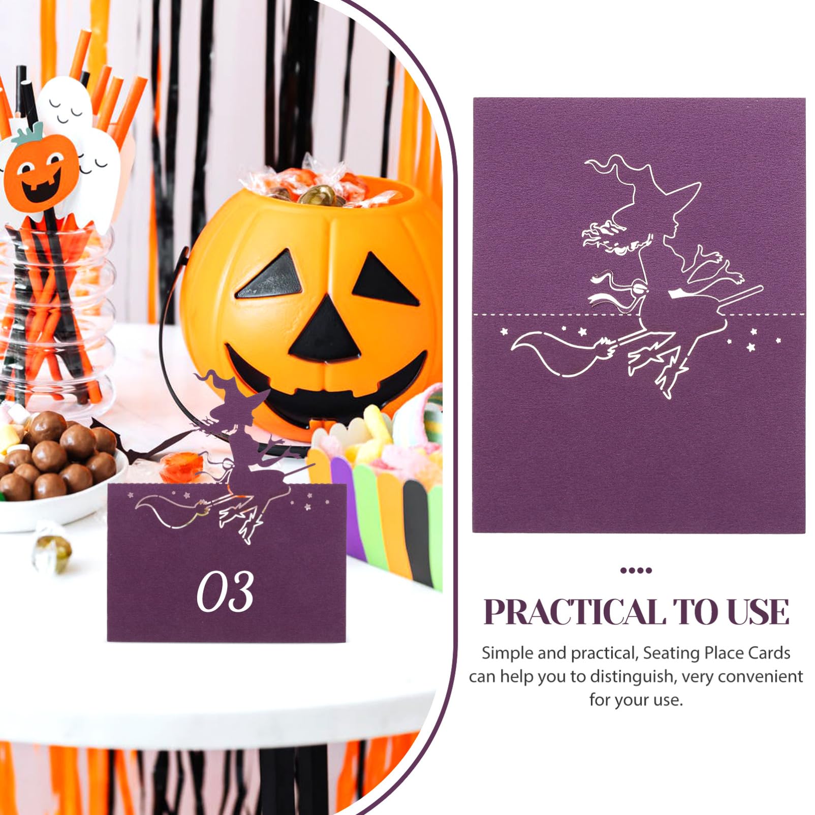 Alipis 3 Set Cartellini Segnaposto Eleganti Per Halloween Biglietti Decorativi Per Matrimonio E Feste Design Per Nomi E Facile Da Usare 50 Pezzi*3