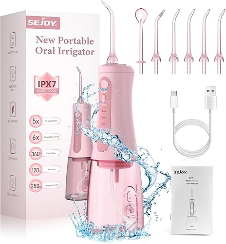 Púas dentales de agua para limpieza de dientes y hilo dental, irrigador dental eléctrico sin cable, irrigador dental para aparatos ortopédicos para