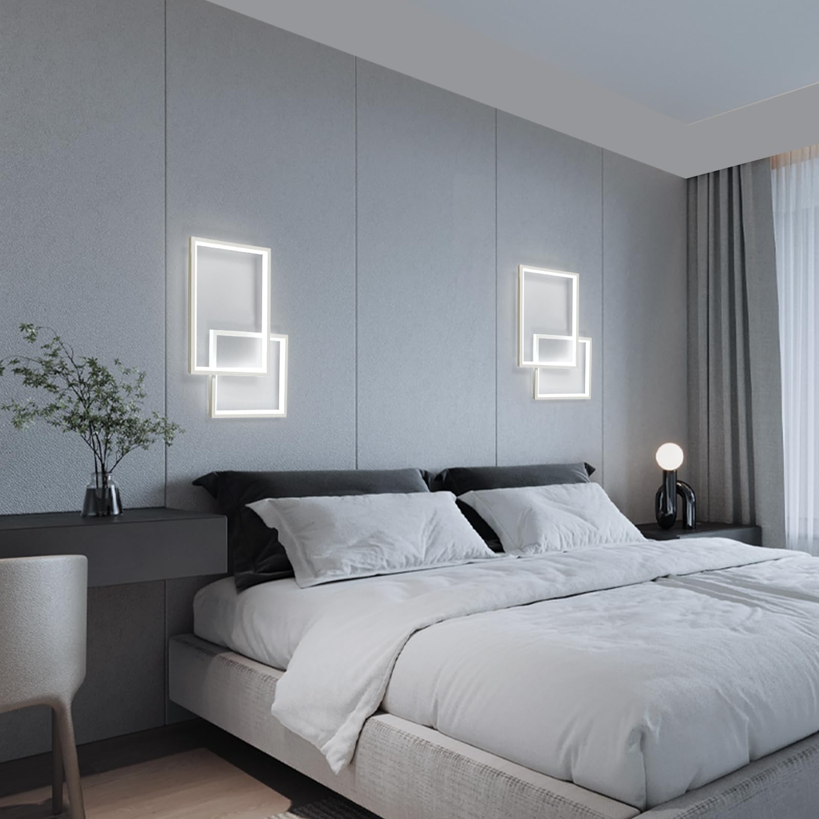 41CM Applique da Parete Interno LED 34W Lampada da Parete 6500K | 34W 3825LM Moderno Bianco Lampada a Muro in Alluminio per Camera da Letto Soggiorno Scale Corridoio, Bianco Freddo 6500K