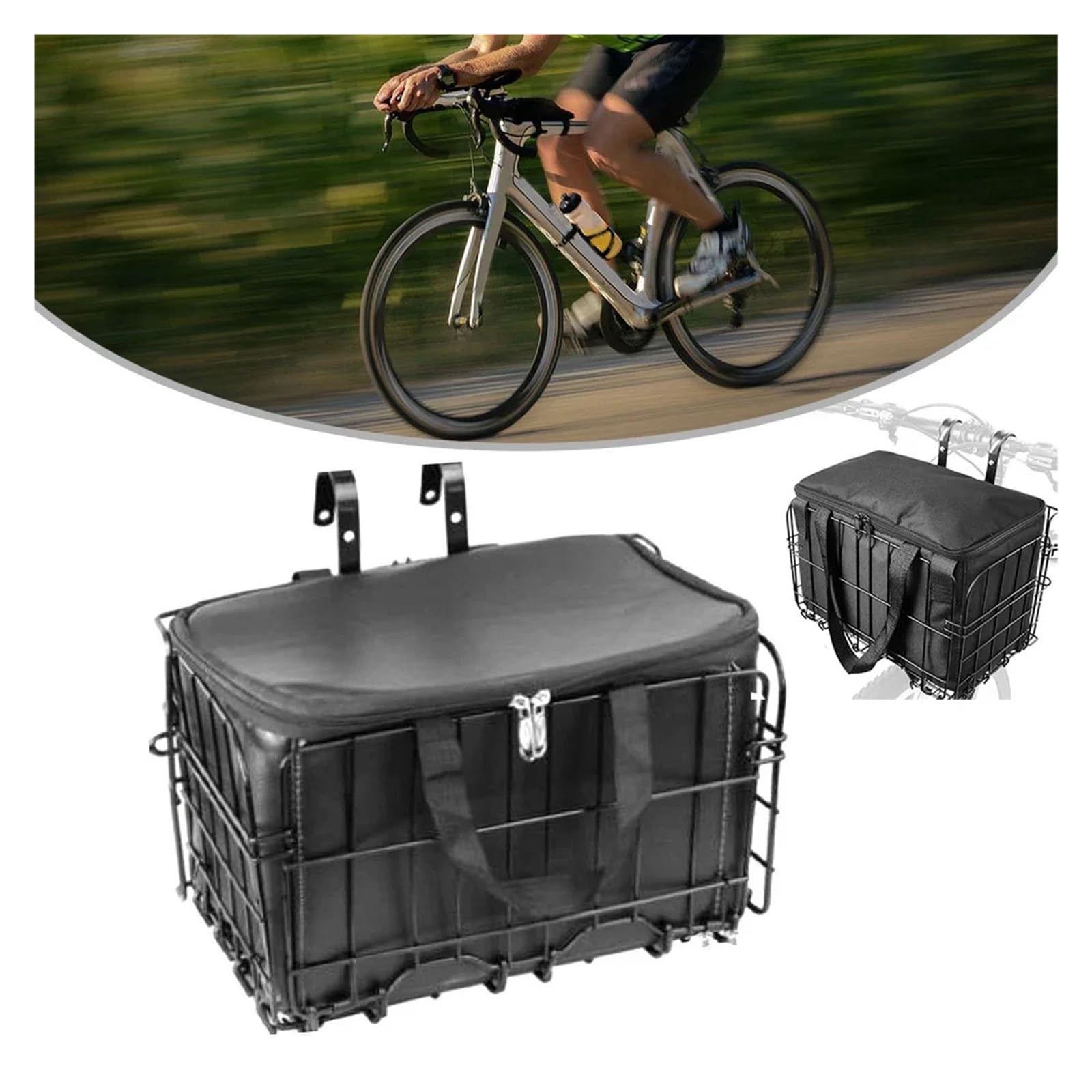Koszyk rowerowy na rower górski, składany, wiszący, koszyk, przód i tył, przyczepkę z wyjmowaną wkładką, części rowerowe(Inner Bag Only)