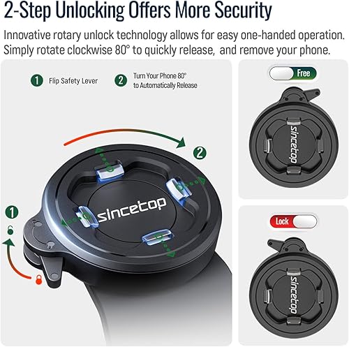 Miniatura 7 de sincetop Soporte de teléfono para bicicleta, soporte para teléfono celular de bicicleta de montaña, abrazadera universal de aluminio para manubrio,