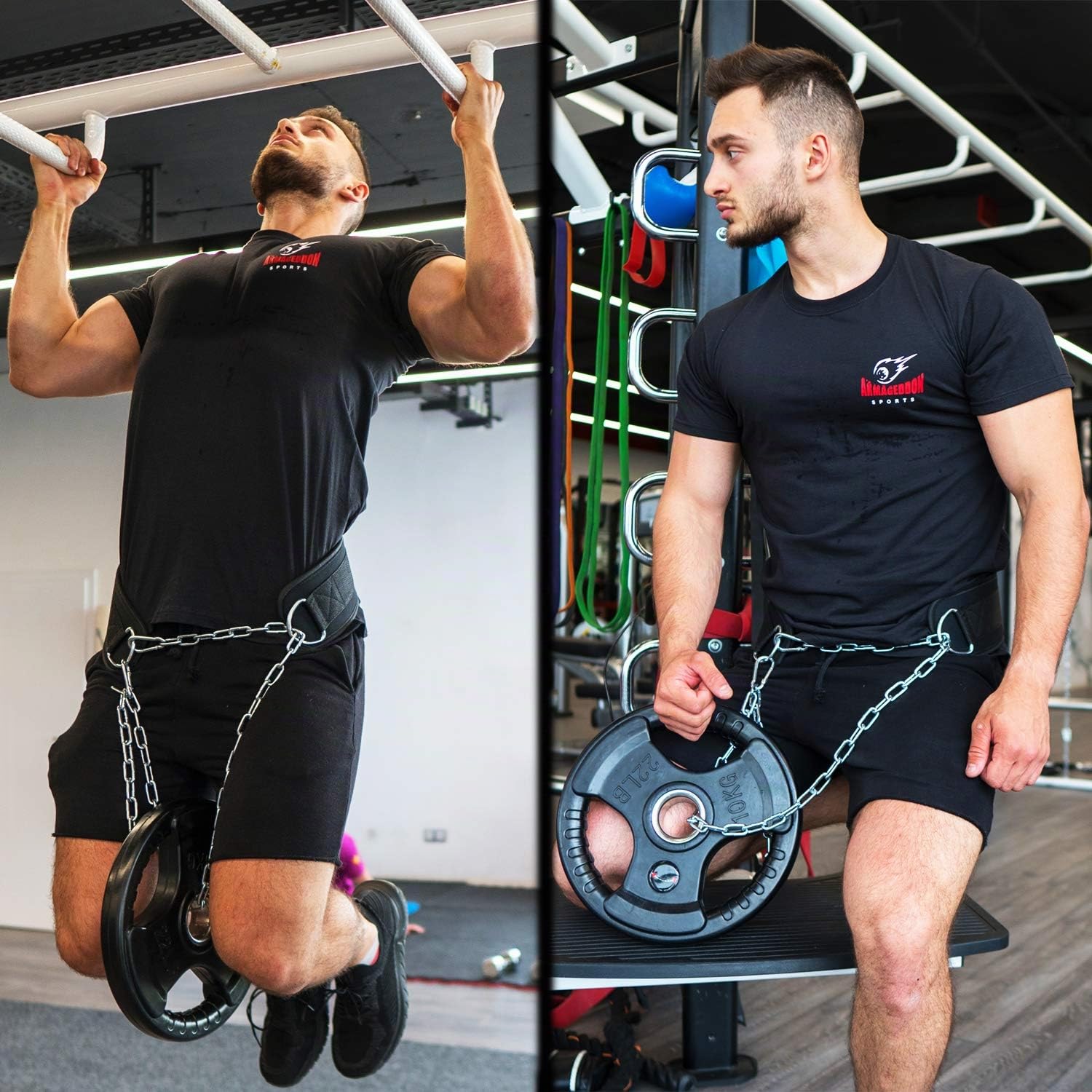 Cintura Zavorra Trazioni, Cintura Per Zavorre Calisthenics, Cintura Pesi, Cintura Trazioni Cinta Palestra pesi Sollevamento, Cintura Dip con lungo 120cm Catena
