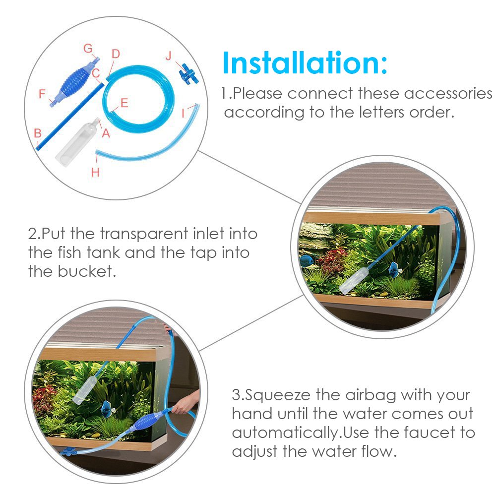 bedee Fish Tank Gravel Cleaner Aquarium Cleaning Vacuum Siphon Pump