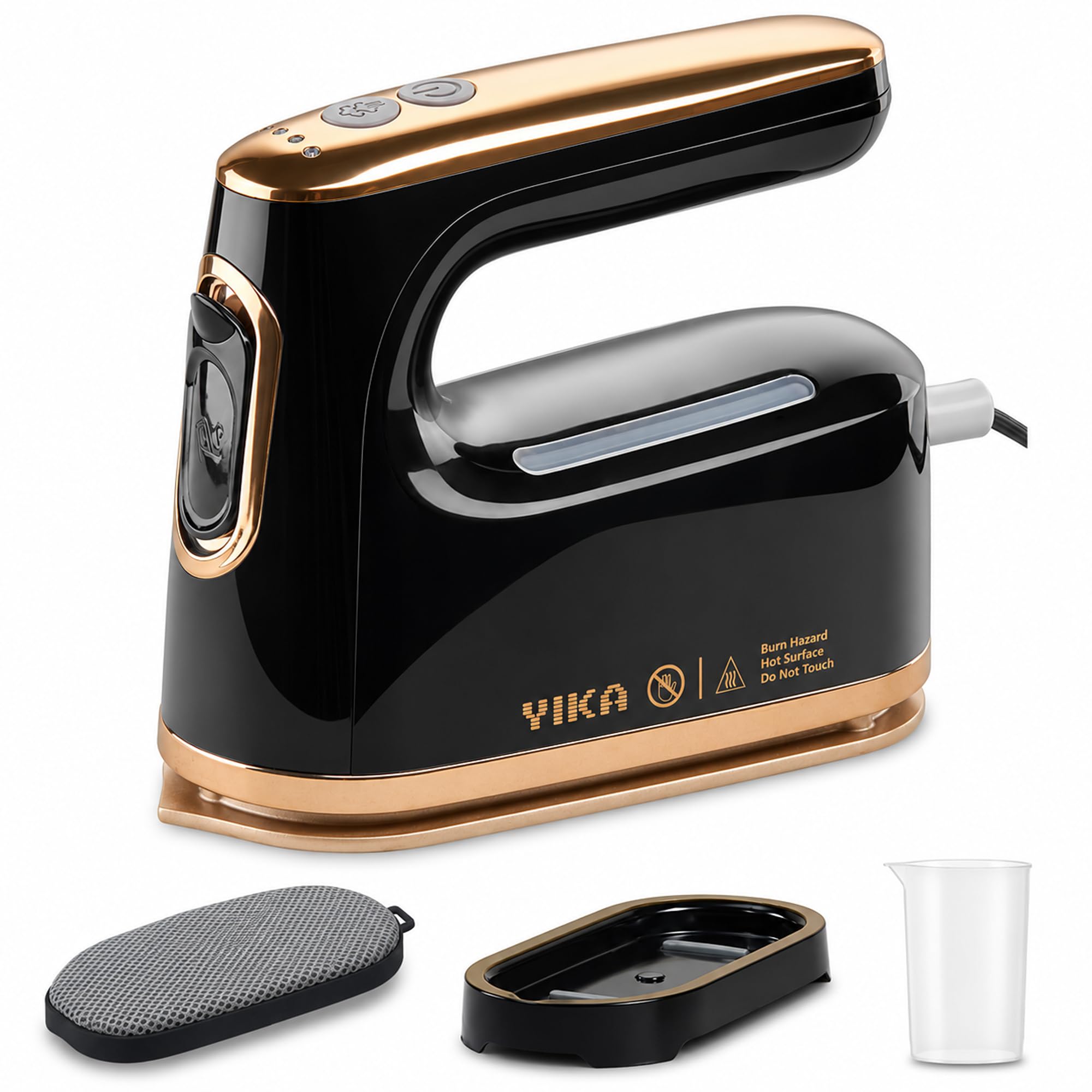 YIKA Vaporiera portatile per vestiti, ferro da stiro a vapore per indumenti portatile, stiratura e cottura a vapore 2 in 1, piastra grande, 45S Heat Up, rimozione delle rughe in tessuto per casa e