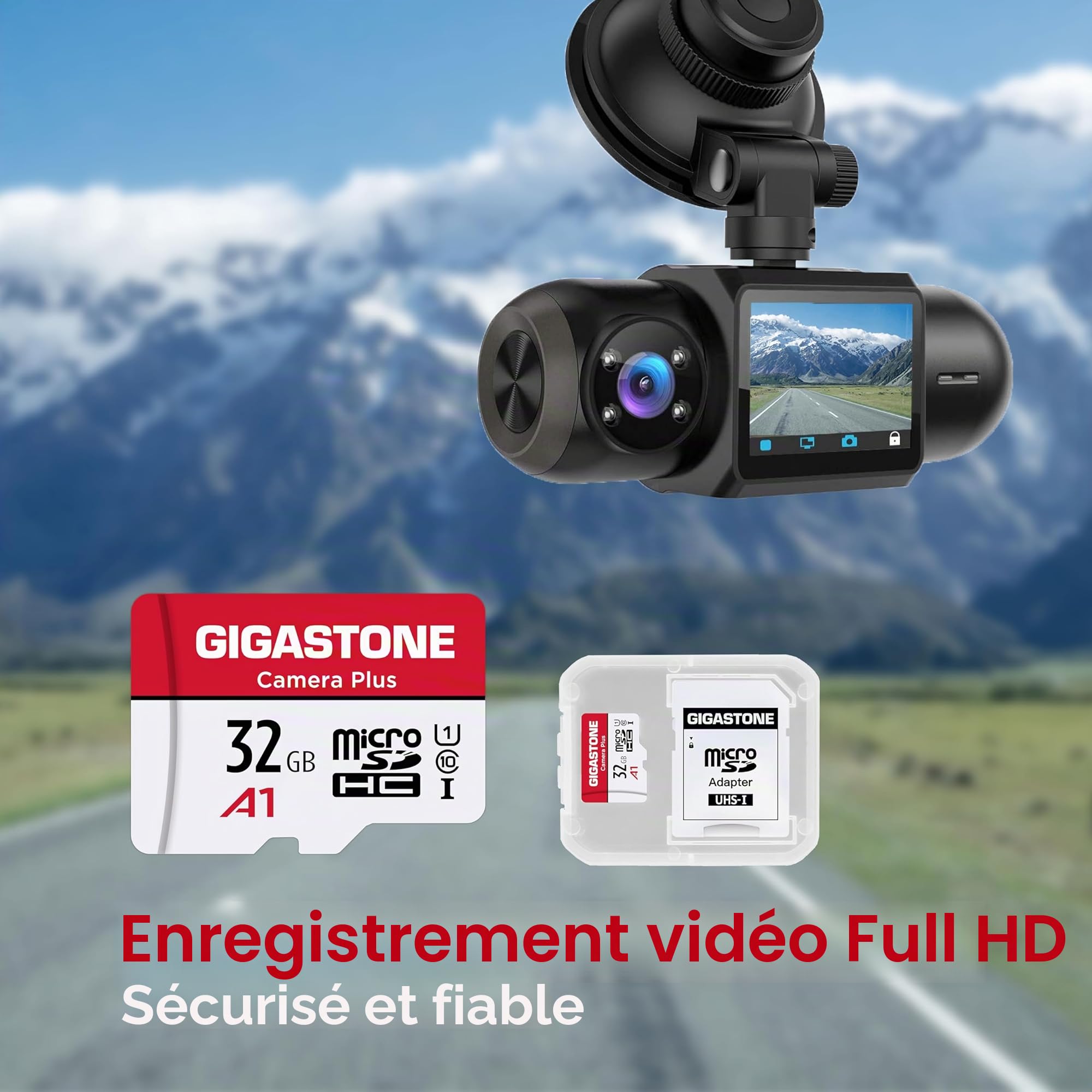 GIGASTONE Carte Mémoire 32 Go Lot de 5 Cartes, Caméra Plus Série, Vitesse allant jusqu'à 90 Mo/s. idéal pour Full HD Video Gopro Drone Caméra, U1 Carte Micro SDHC avec Mini Coque et Adaptateur
