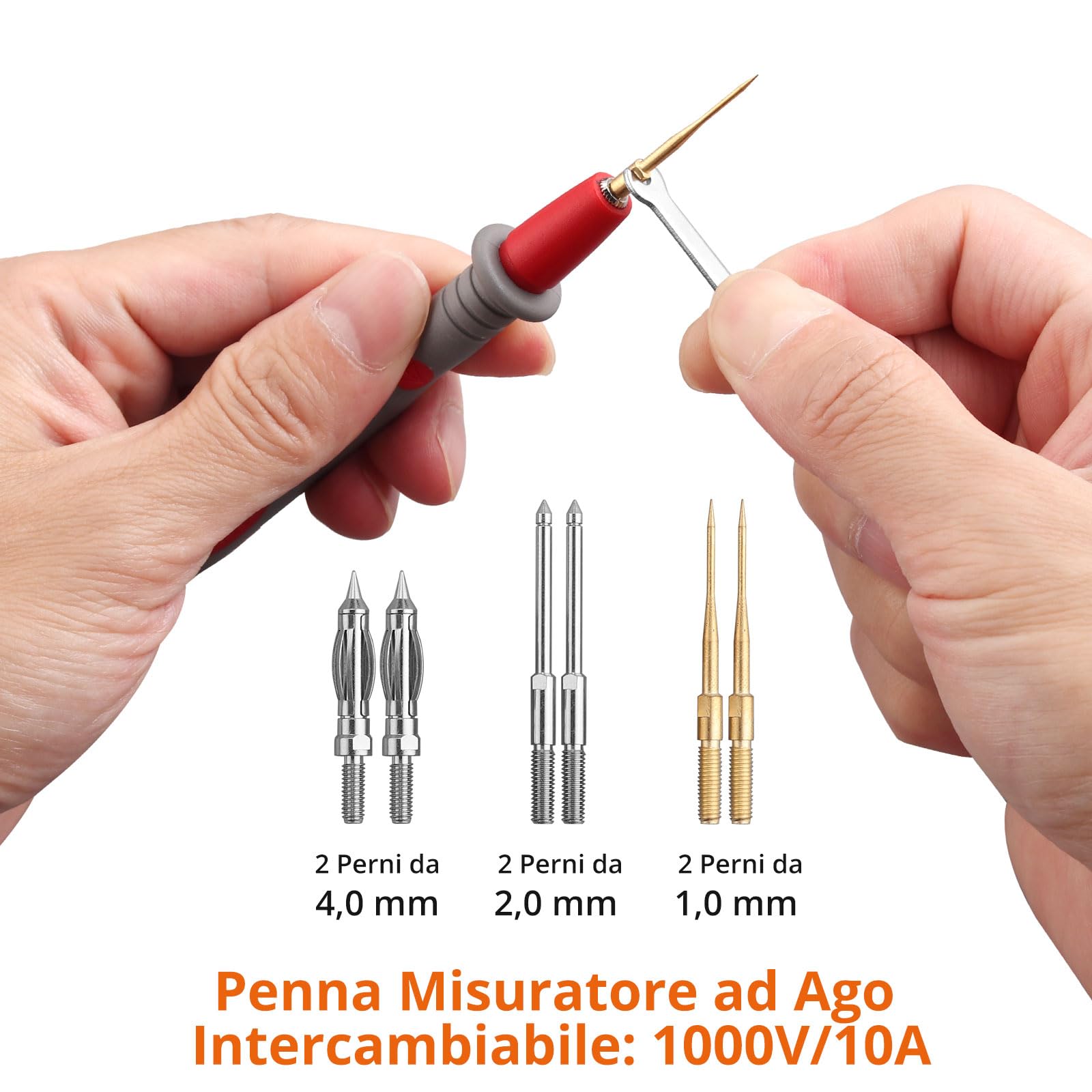 Proster Kit Puntali da Test per Multimetro 24 in 1 con Sonde di Multimetro Sostituibili Placcate in Oro Conduttori di Prova Maschio e Femmina Ganci di Prova U Plug Clip a Coccodrillo