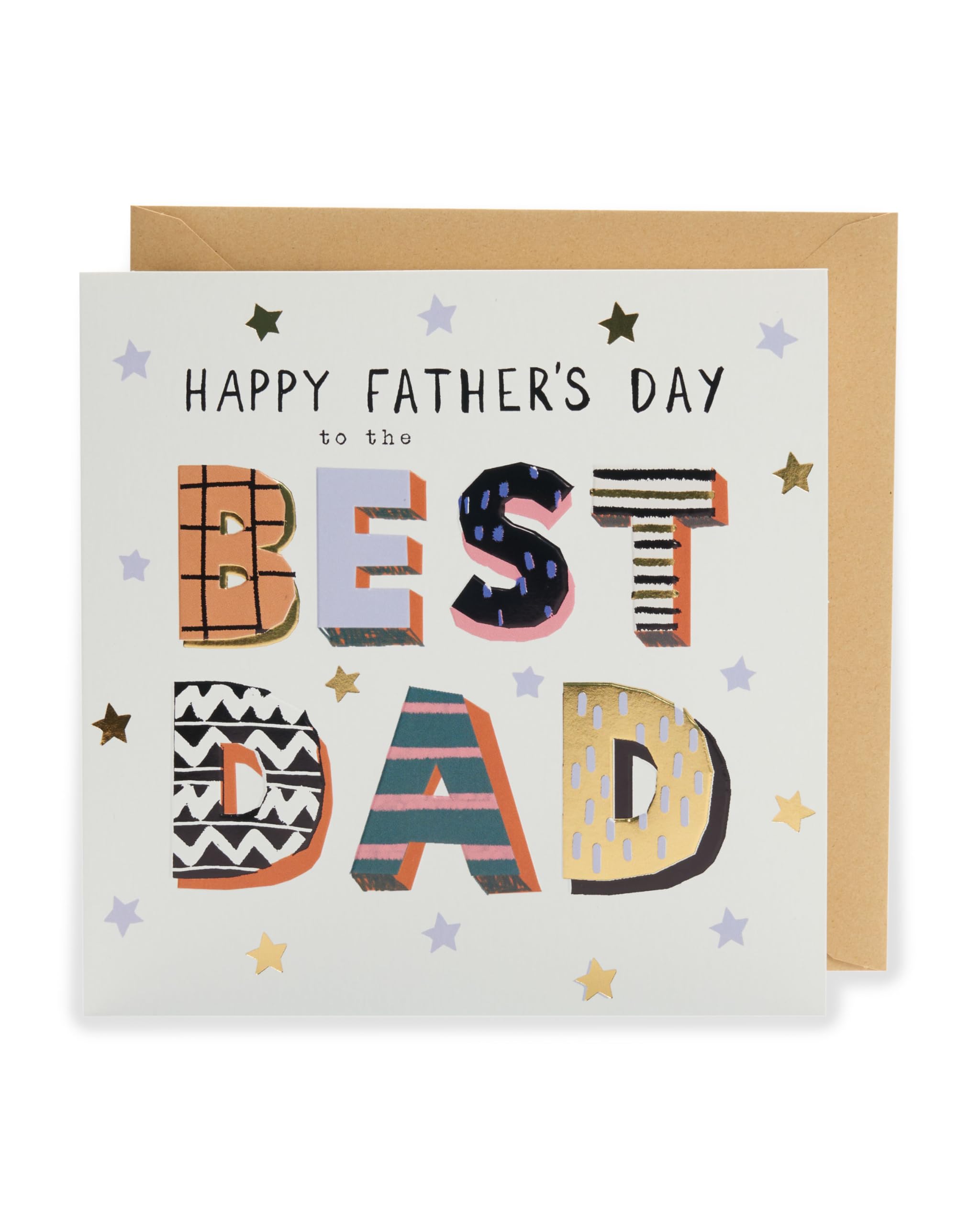 Kindred | Father's Day Card | Card for Dad, Grandad, Husband | Him, Boys, Men | Starry Design | With Envelope | 18.6x18.6 cm