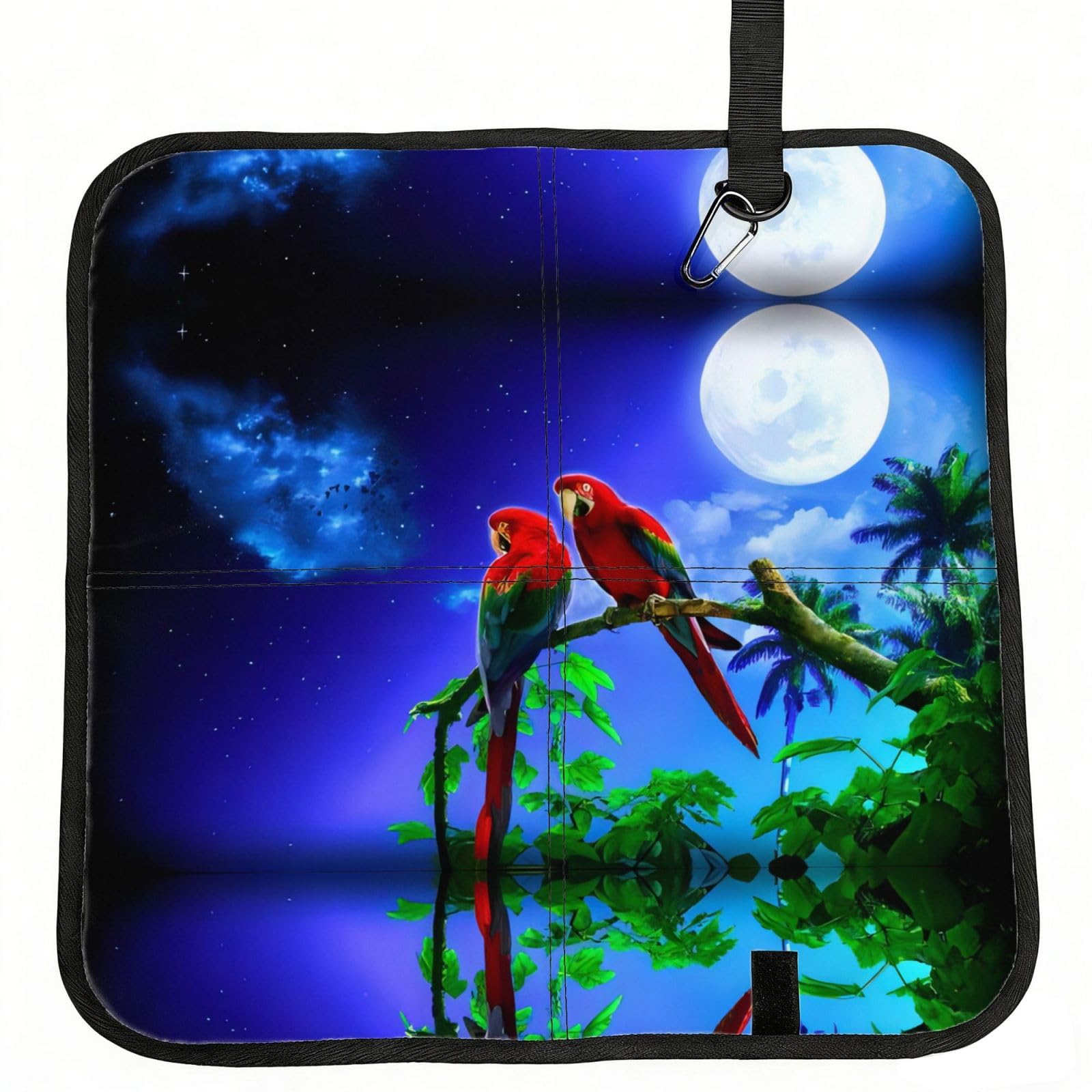 WBQLSL Parrot Foldable Seat Cushion - Portable Stadium Pad with Carabiner for Camping Hiking Picnic Beach