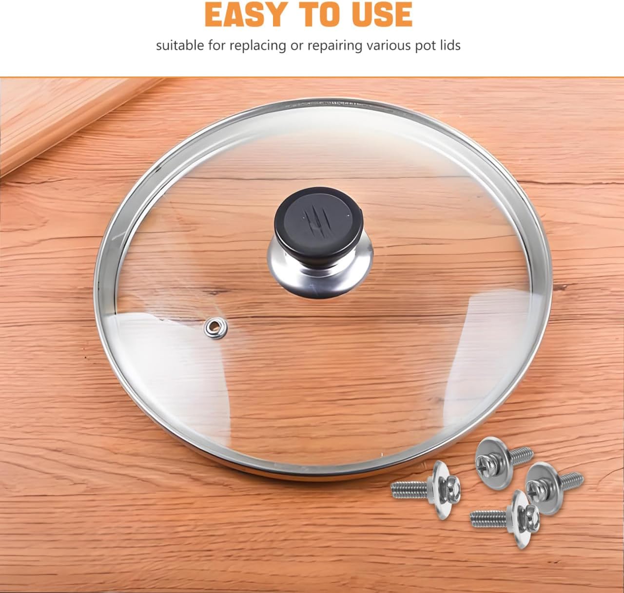 30 Sets Pot Lid Replacement Screw Set with Silicone Gaskets and Stainless Steel Washers, Compatible with Skillets and Saucepans, Easy Installation and High Temperature Resistance