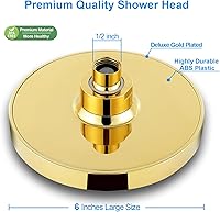 Vista 4 de Cabezal de ducha de lluvia de alta presión, cabezal de ducha moderno de lujo de 6 pulgadas con reemplazo ajustable perfecto, restrictor extraíble