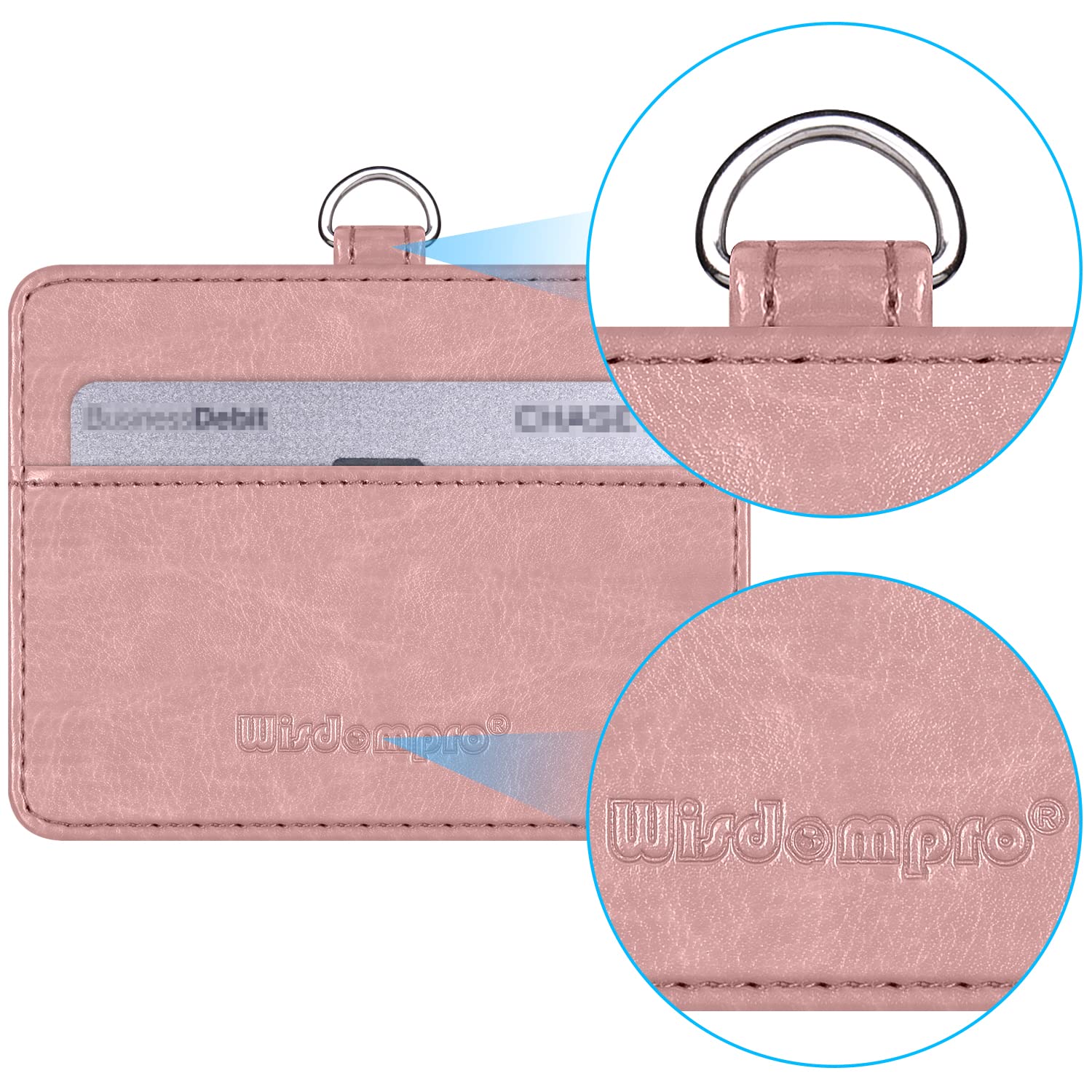 Amazon | IDカードホルダー 横 Wisdompro PU革 両面 ネック