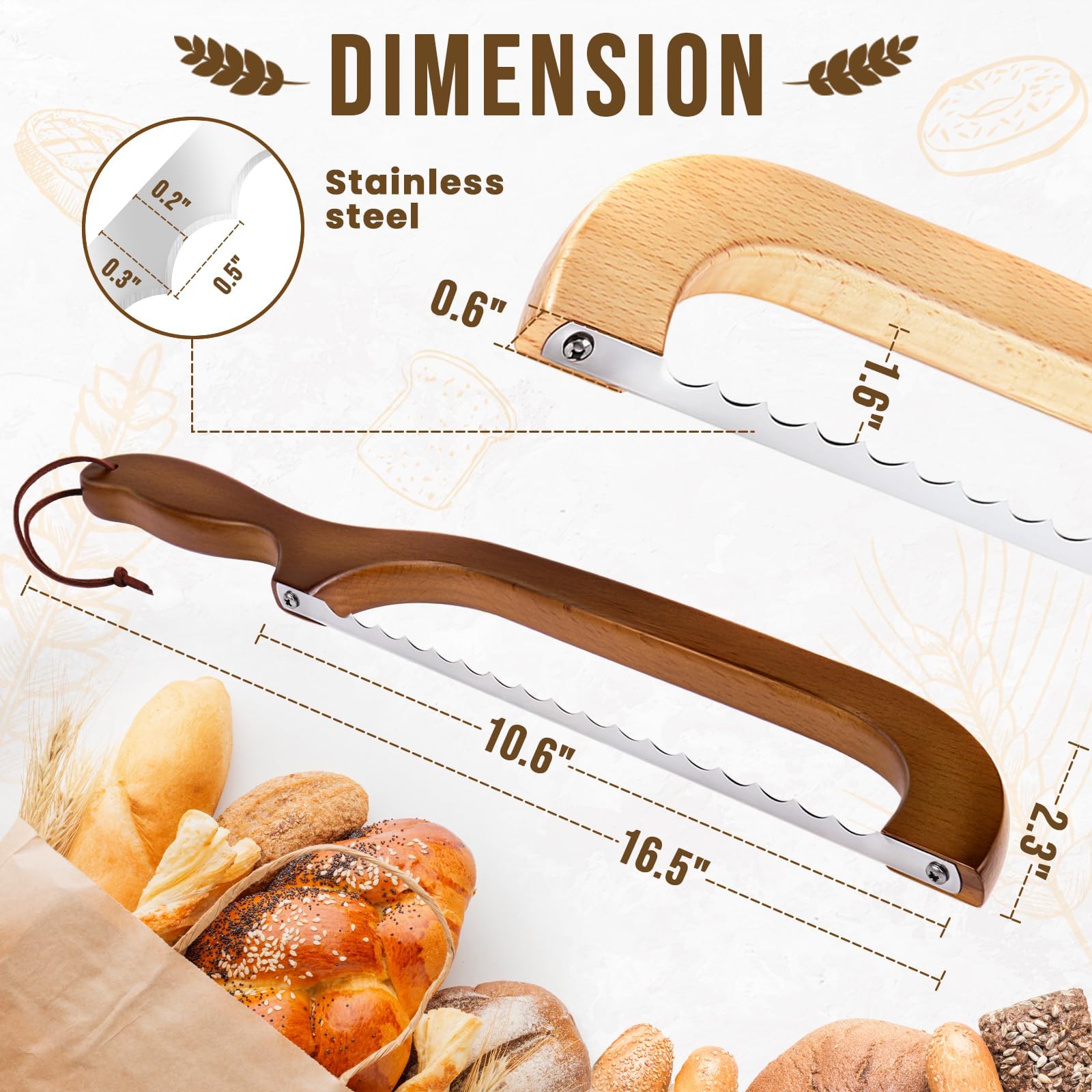 Woodever Bread Knife Set - 2 Slicers -2