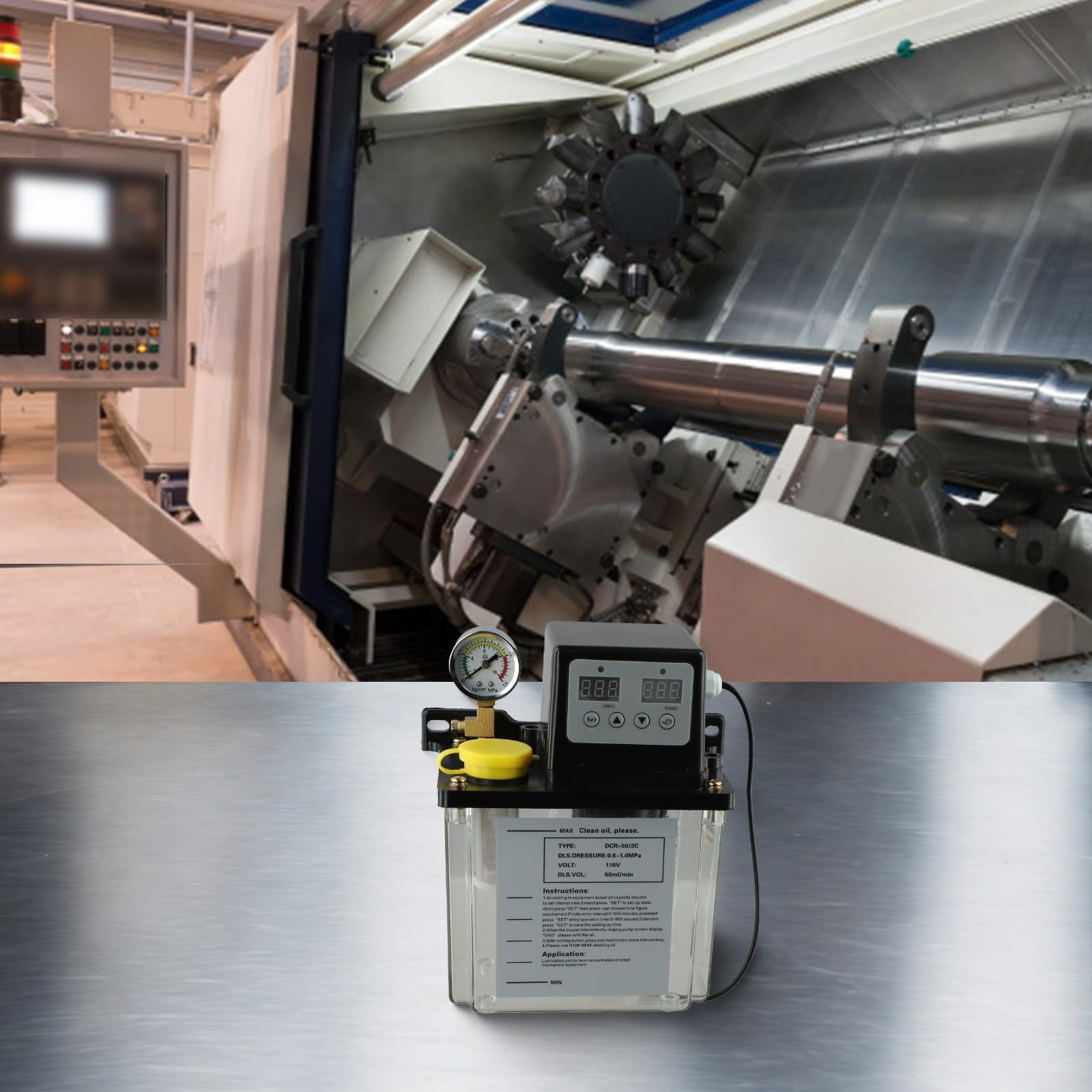 Bomba de engranajes de aleación industrial para lubricación CNC eficaz ofrece suministro continuo con capacidad de 1L o 2L (2L)