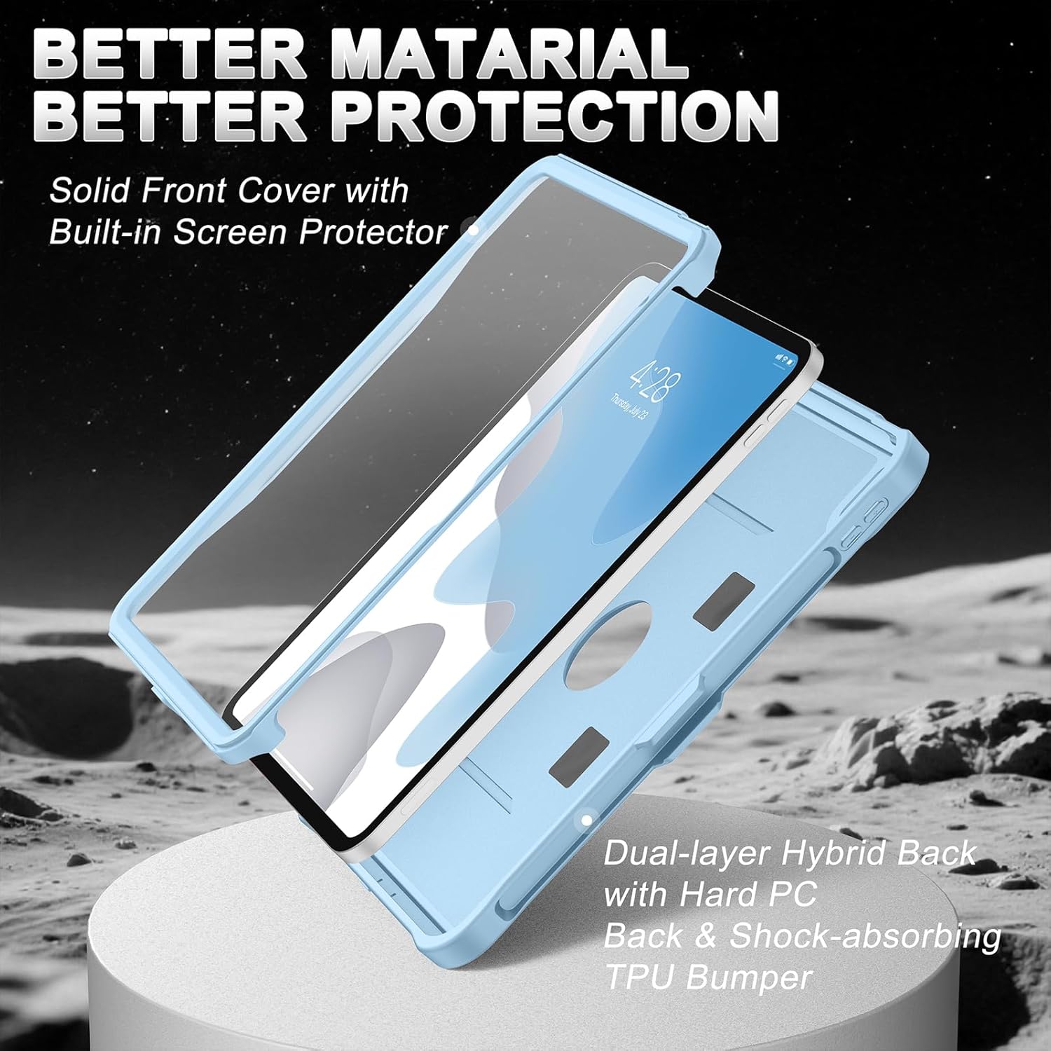 Soke Case for iPad (A16) 11th Generation 11-Inch 2025 /10th Generation 10.9-Inch 2022, with Screen Protector and Multi-Angle Kickstand, Rugged Full Body Heavy Duty Protective Cover - Ice Blue