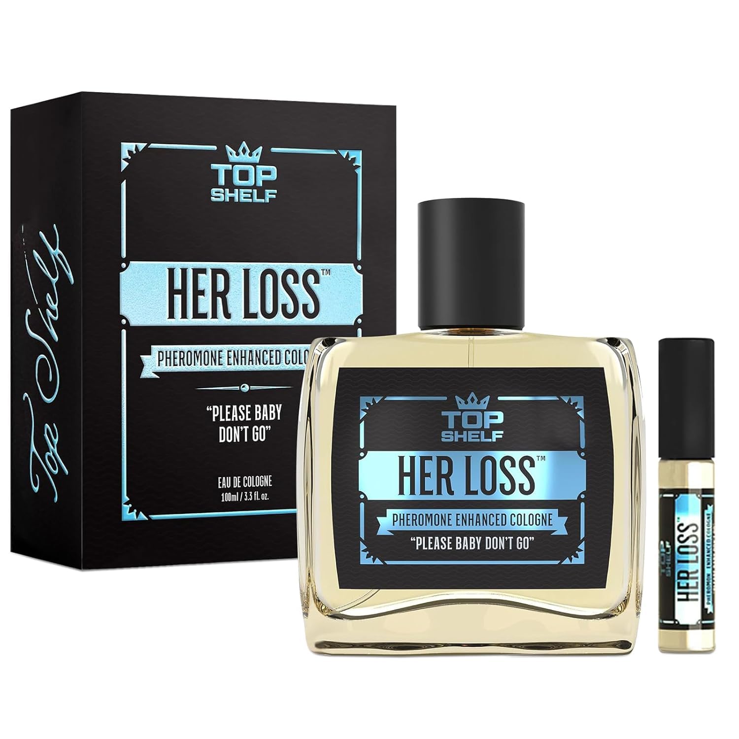 She Lost Menswear Cologne,Her Loss Cologne Perfume (Pheromone-Infused) for Men the Men's-Science Enhanced the Raw Appeal and Confidence,Top Shelf Enhanced Hypnosis 2.0 Men's Amber Wood, Vanilla ,Pheromone-Infused 24H Long Lasting