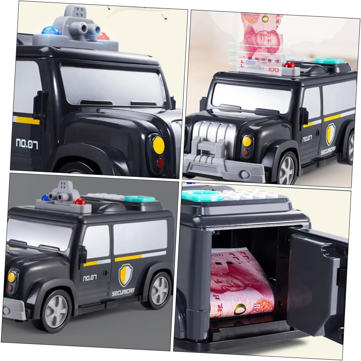 BESTonZON 1set Car Piggy Bank Fingerprint and Password Fun Educational Toy for Boys and Girls Safe Saving Deposit for Ages Money Like Toy Car