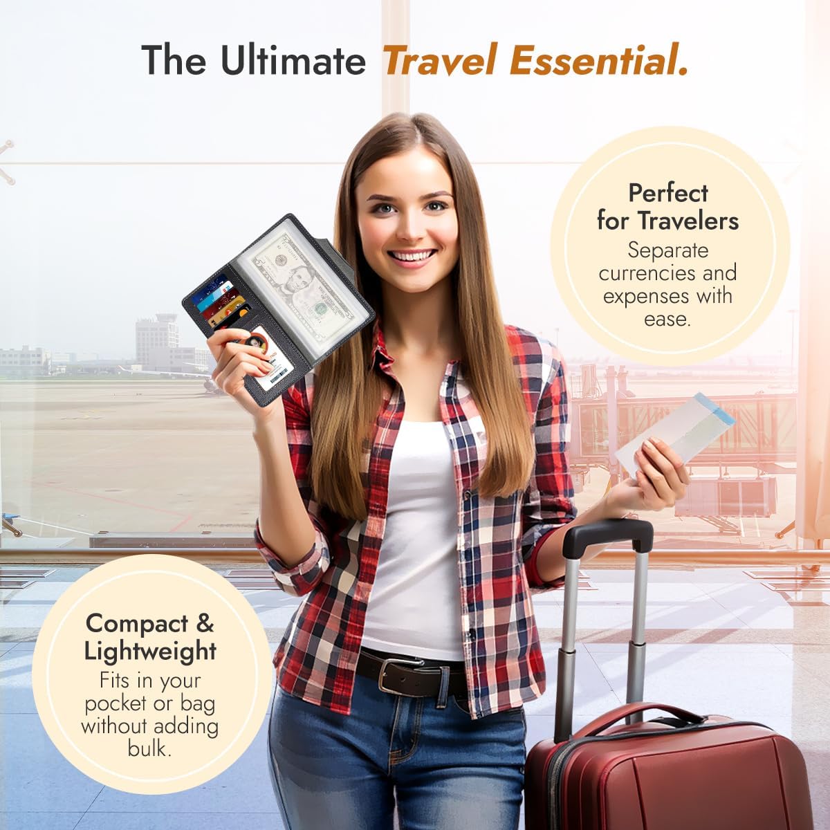 Money Organizer for Cash, Money Wallet Organizer for Cash, 6 Pocket Multipack Pouch, Money Envelopes for Cash, Handy Currency Organizer (Black) - Image 5