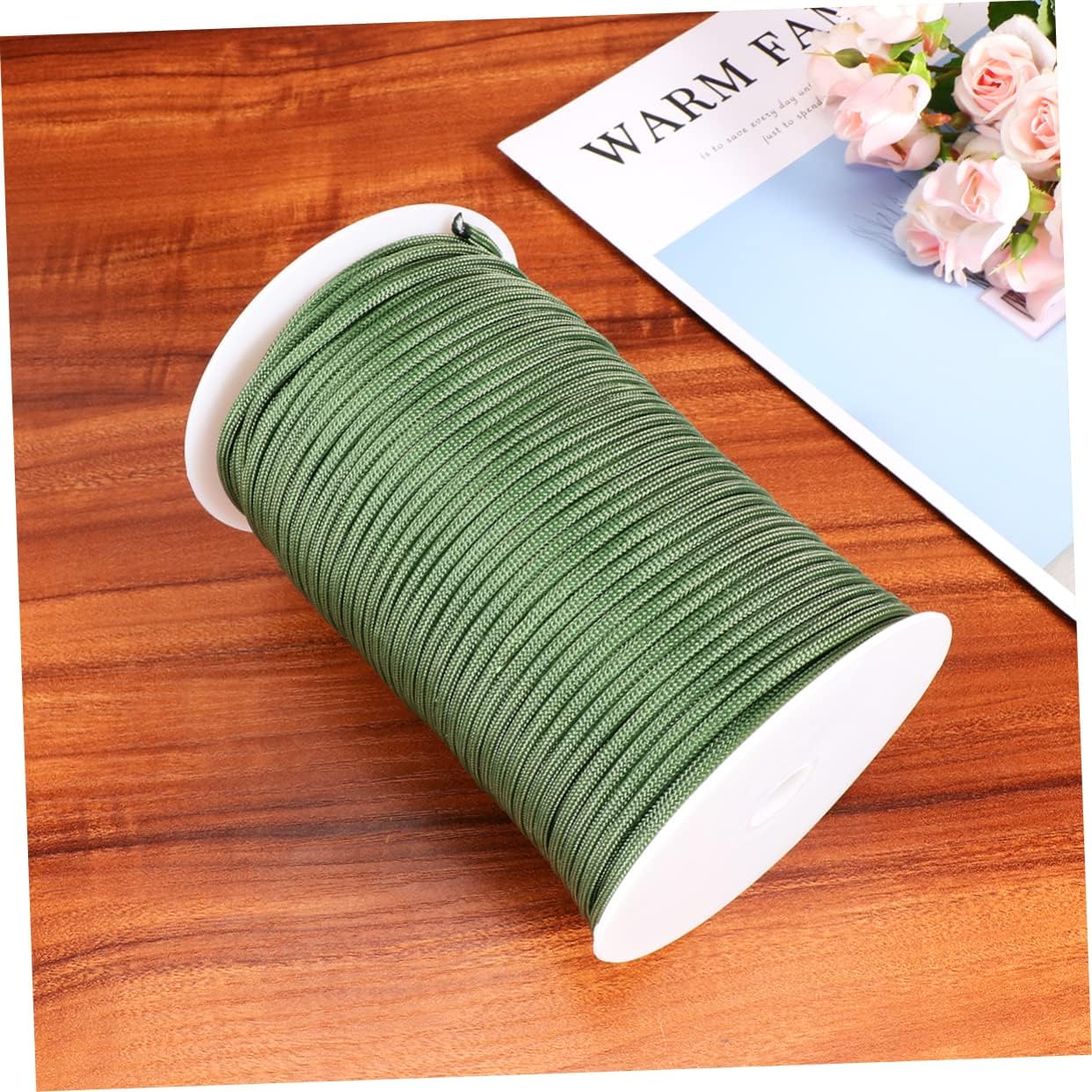 1 Roll High Strength Braided Parachute Rope Durable Nylon Tent Rope for Camping Hiking Outdoor Activities Weather Resistant Lightweight and Multi Functional Army Green