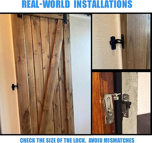 Miniatura 6 de Cerradura de puerta de granero abatible de 90 grados, protege la privacidad, pestillo de puerta de gancho de seguridad para granero, jardín, baño,