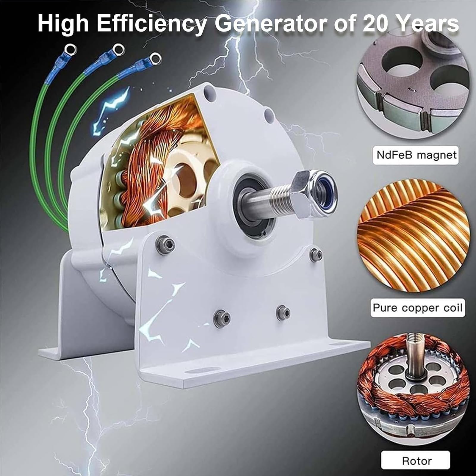 Generatore A Magneti Permanenti Da 1000w-5000w, 12v, 24v, 48v, 450 Giri/min, Alternatore A Magneti Permanenti Ac/dc Con Controller Per Turbine Eoliche E Idroelettriche. 220v