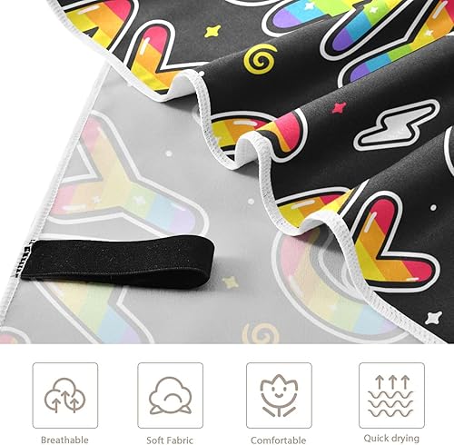 Miniatura 3 de Rainbow Pride Gay LGBTQ - Toalla de playa de microfibra para niños, toalla de baño súper absorbente a prueba de arena, toalla de piscina para