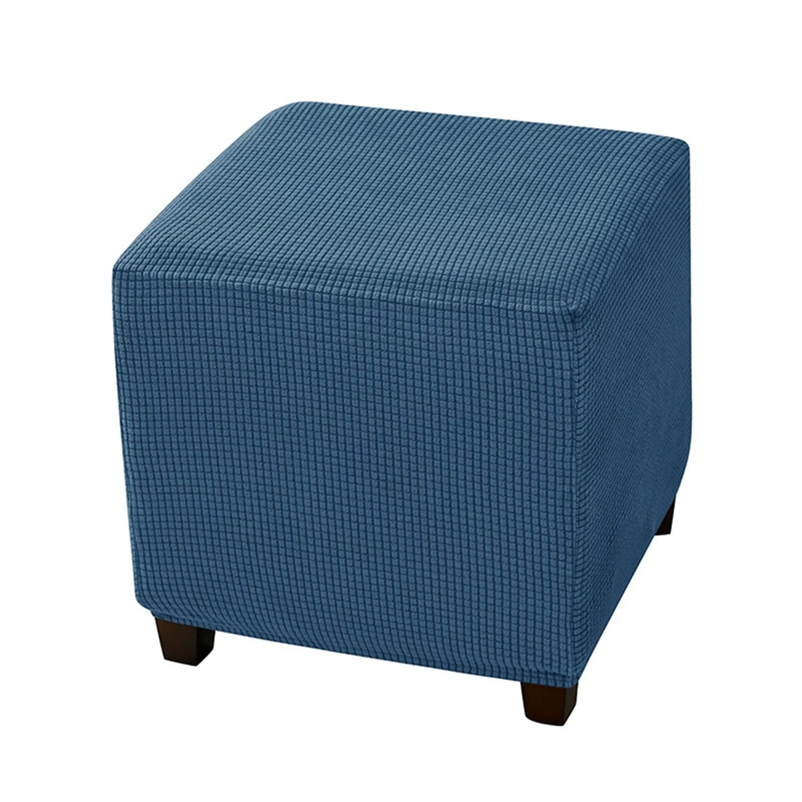 Housse Extensible Pour Pouf Ottoman – Tissu Jacquard Doux, Fond élastique Antidérapant | Protection Et Déco (Vert Foncé) - 7